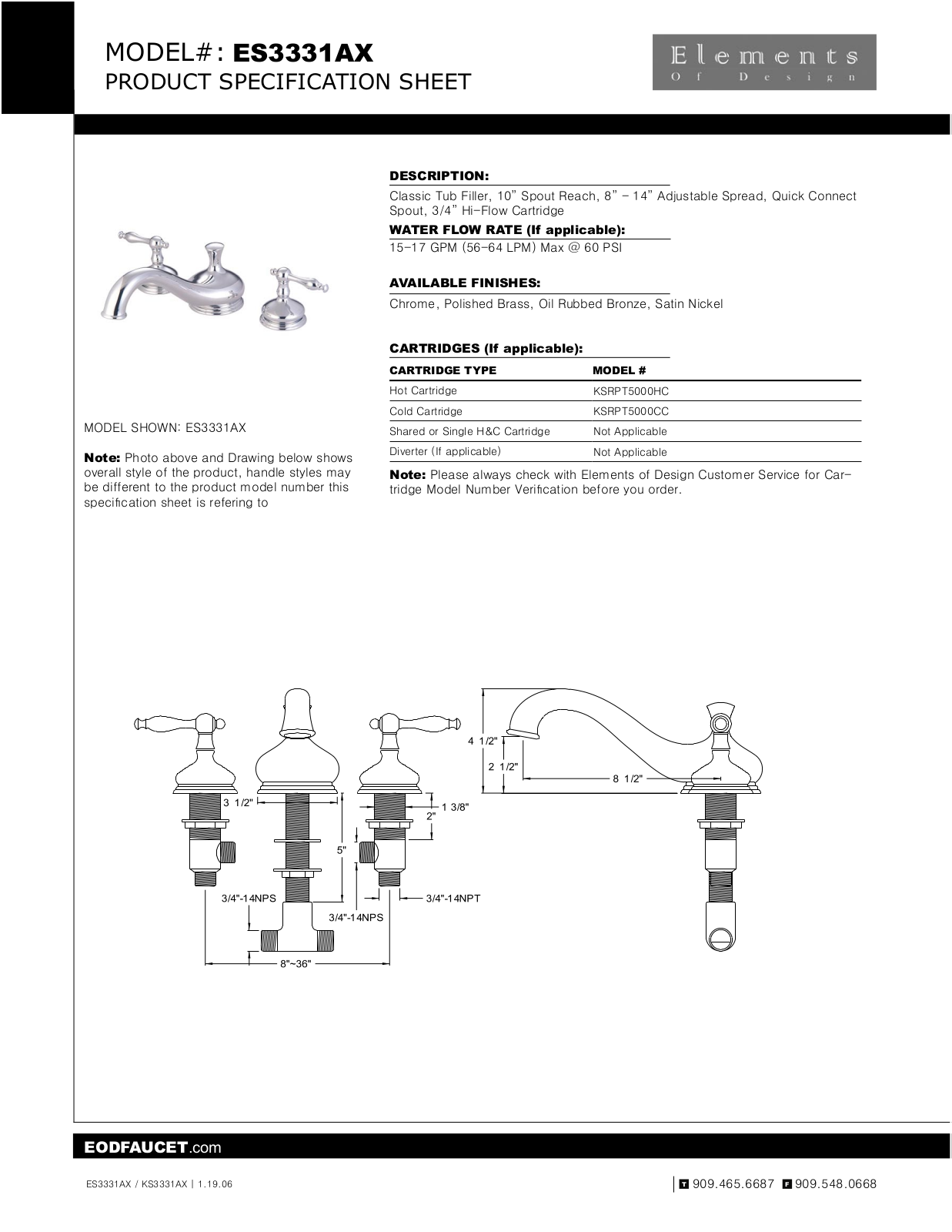 Elements of Design EDE1246 Specifications - ManualMachine.com