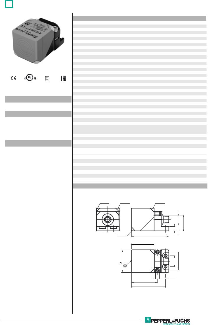 Pepperl Fuchs NBN40-L2M-A2-V1 Data Sheet