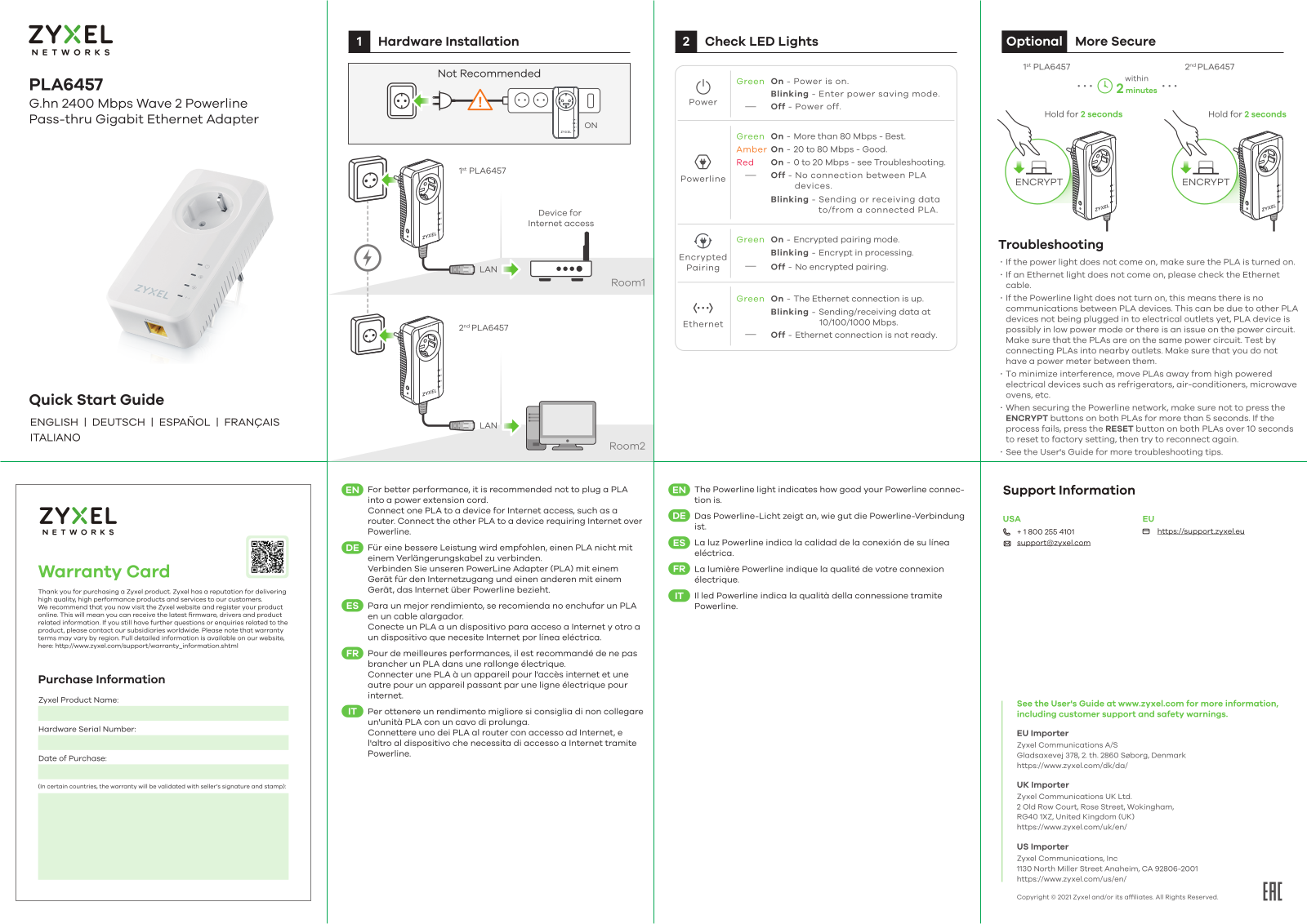 Zyxel PLA6457 Quick Start Guide - ManualMachine.com
