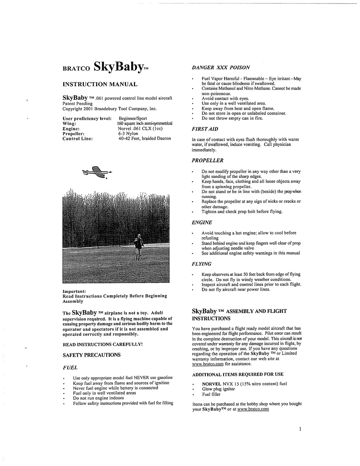 Bratco SkyBaby User guide