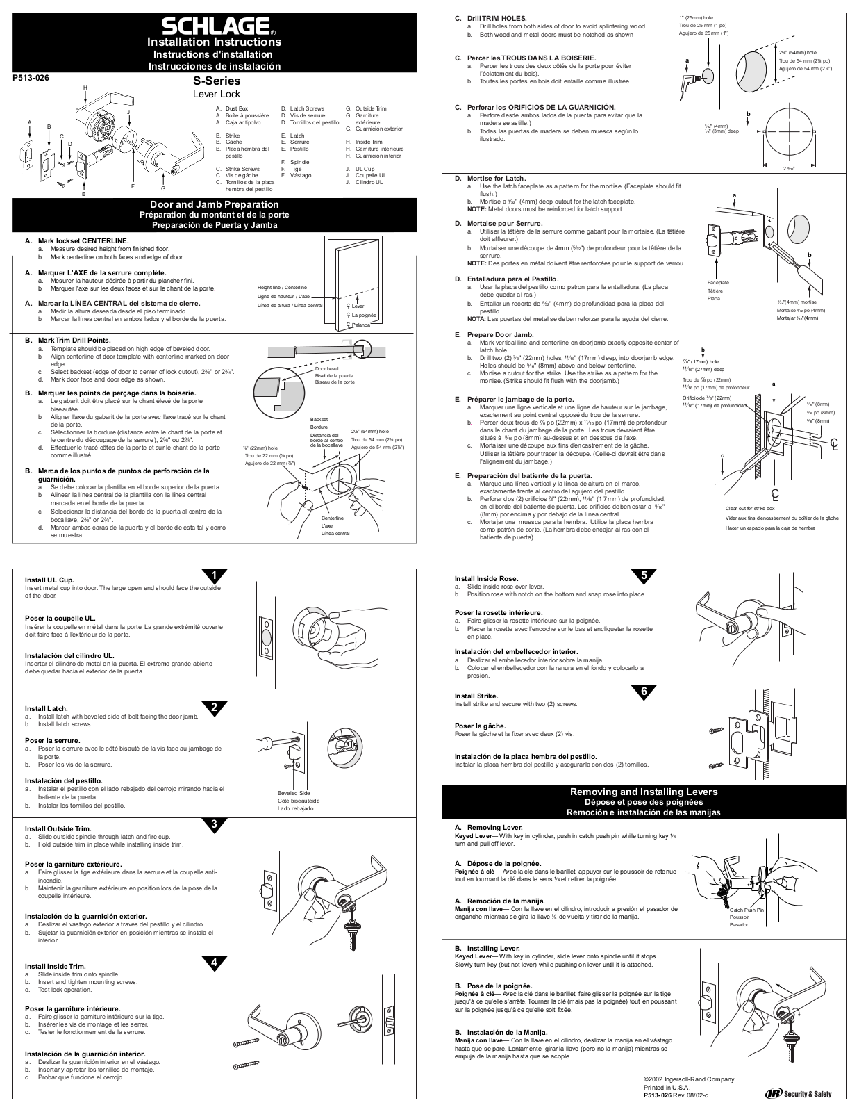 Schlage P513-026 User Manual