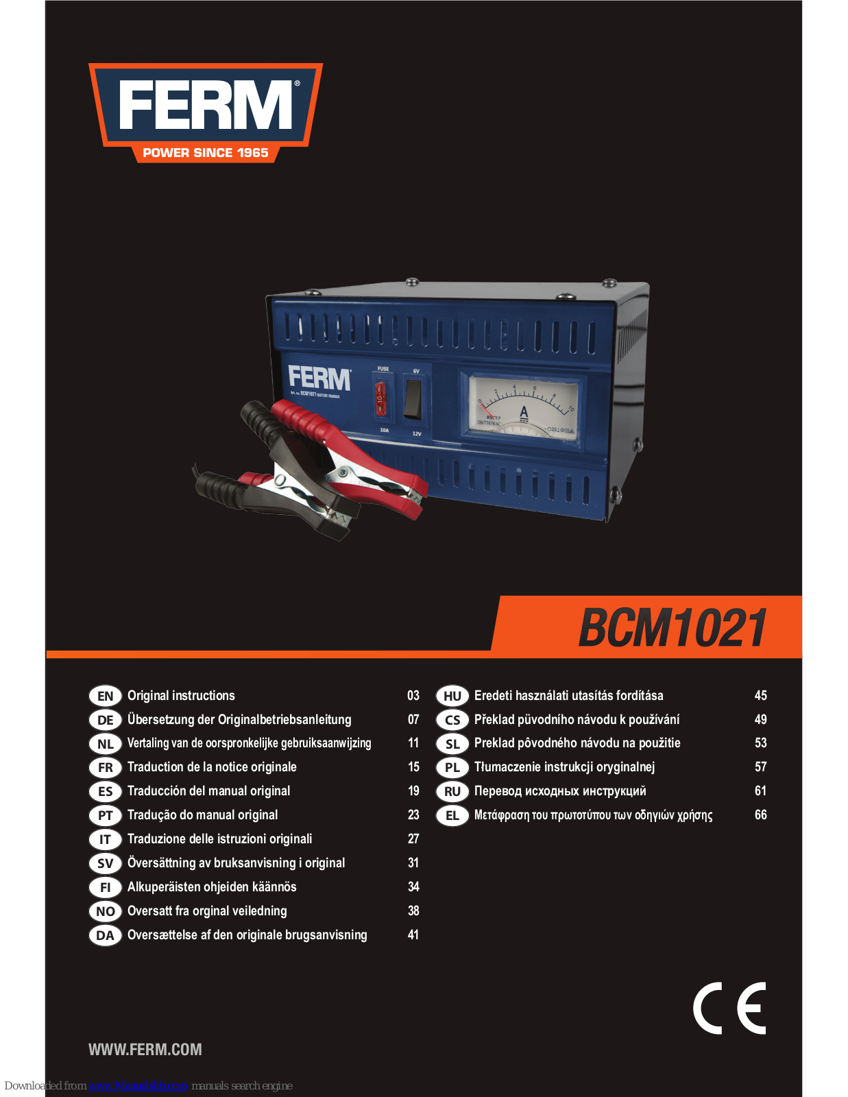 Ferm BCM1021 Original Instructions Manual