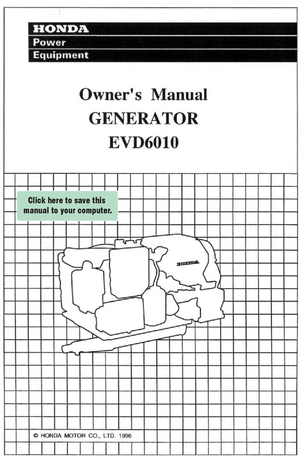 Honda Power Equipment EVD6010 User Manual