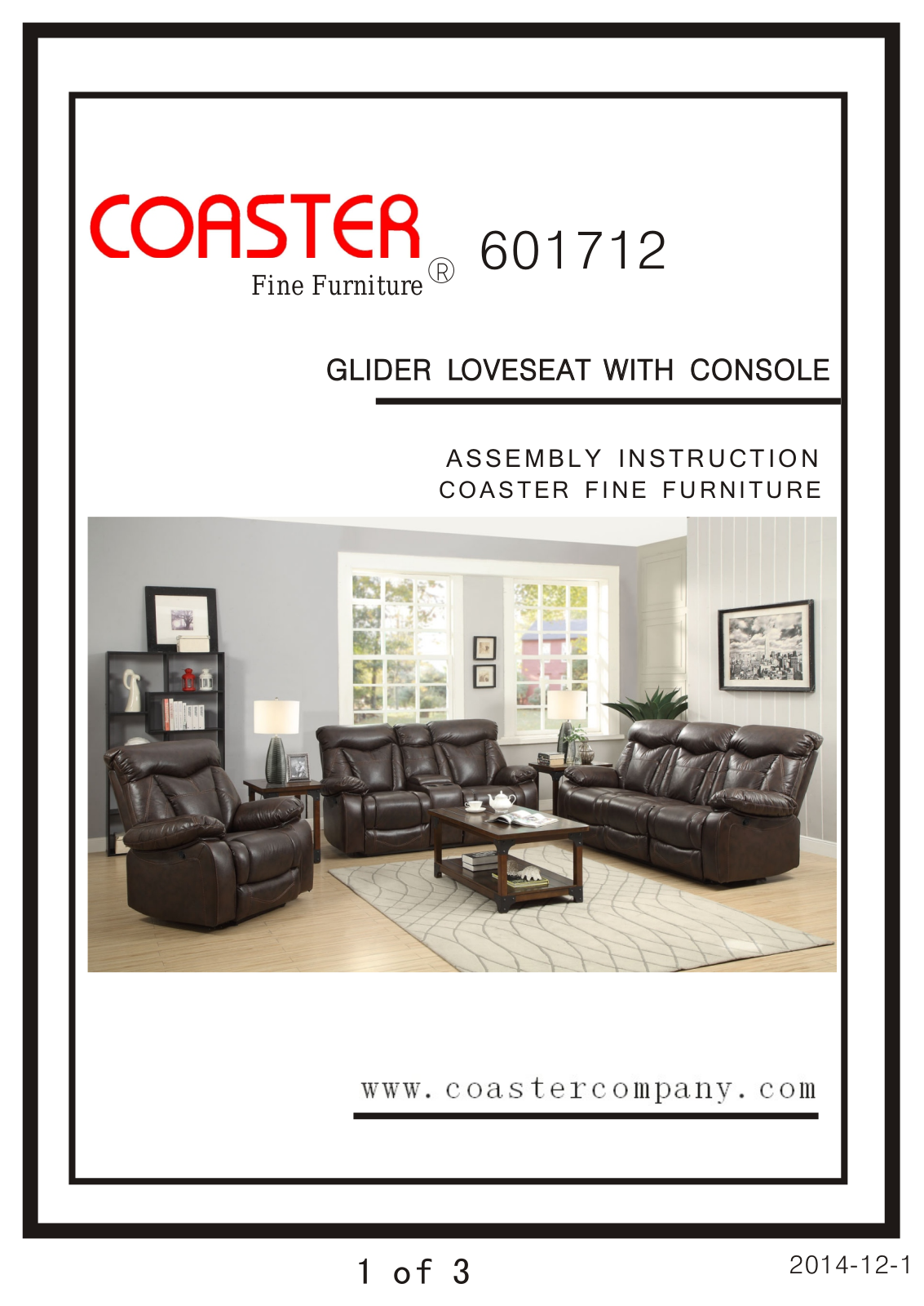 Coaster 601712 Assembly Guide - ManualMachine.com