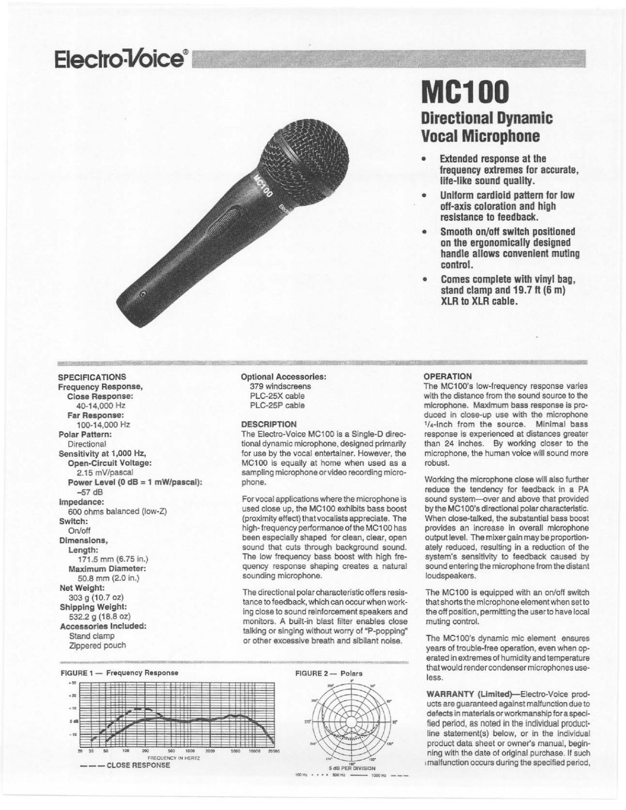 Electro-Voice MC100 User Manual