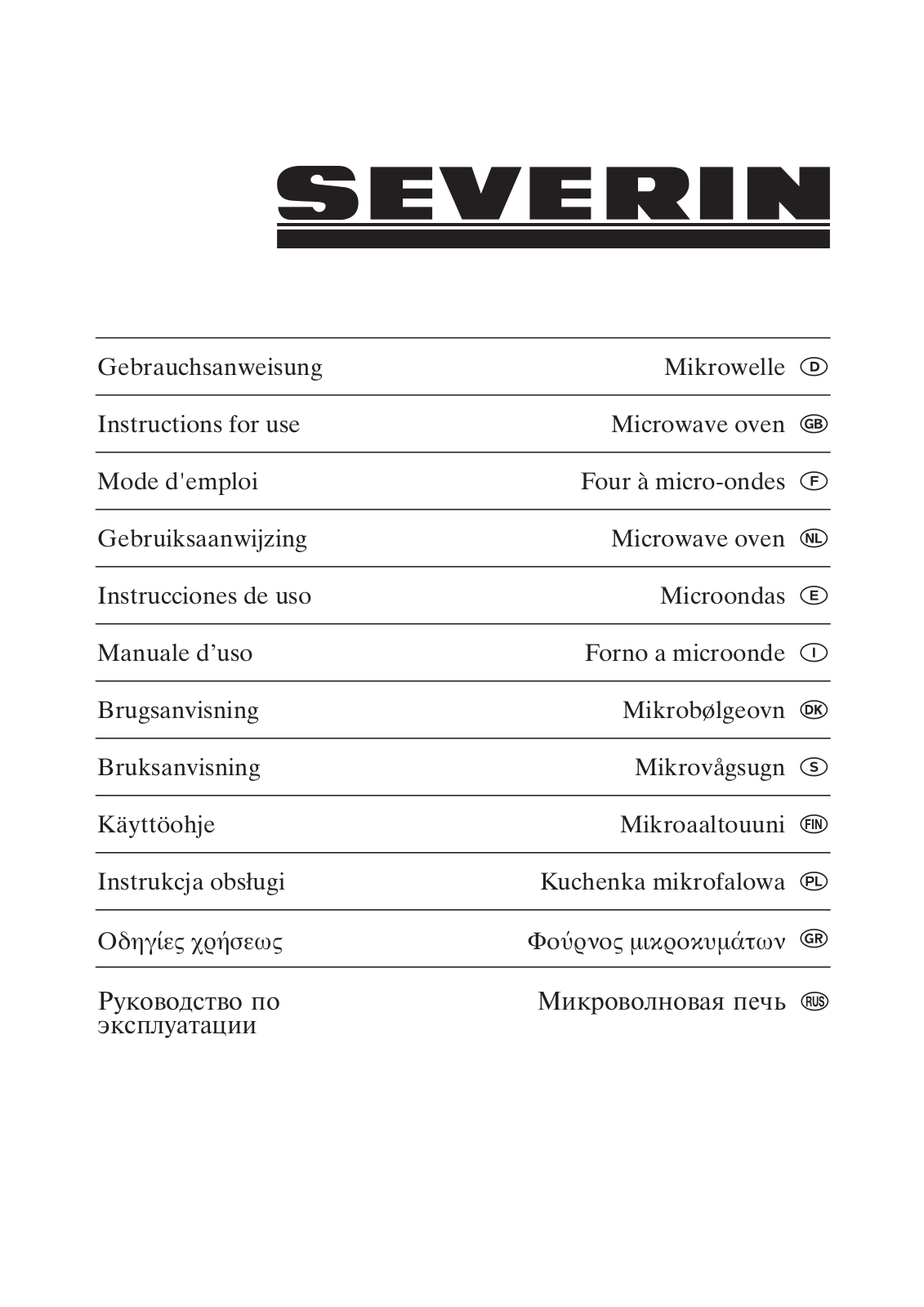 SEVERIN MW7846 User Manual