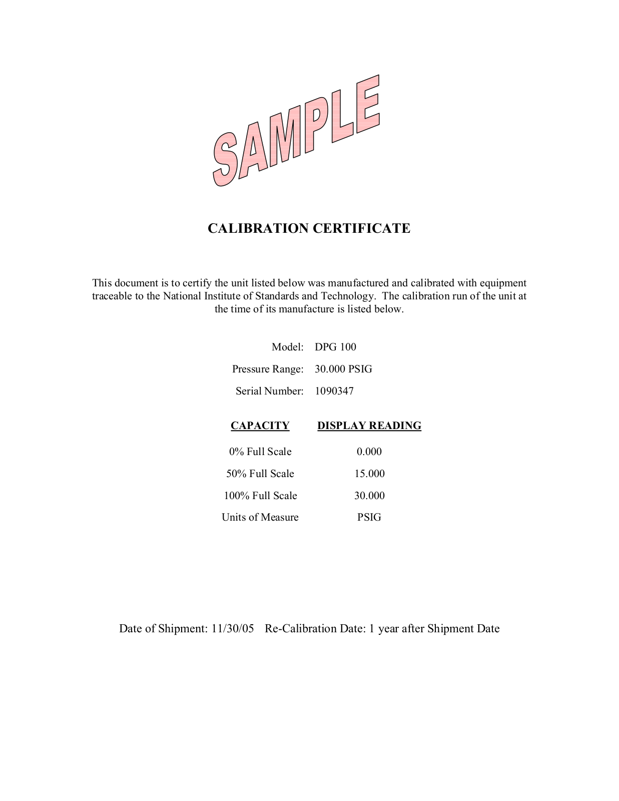 Cooper Instruments DPG100 User Manual