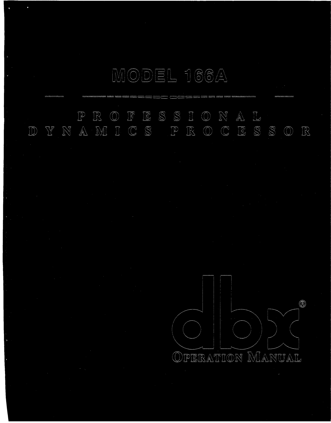 Dbx 166A User Manual