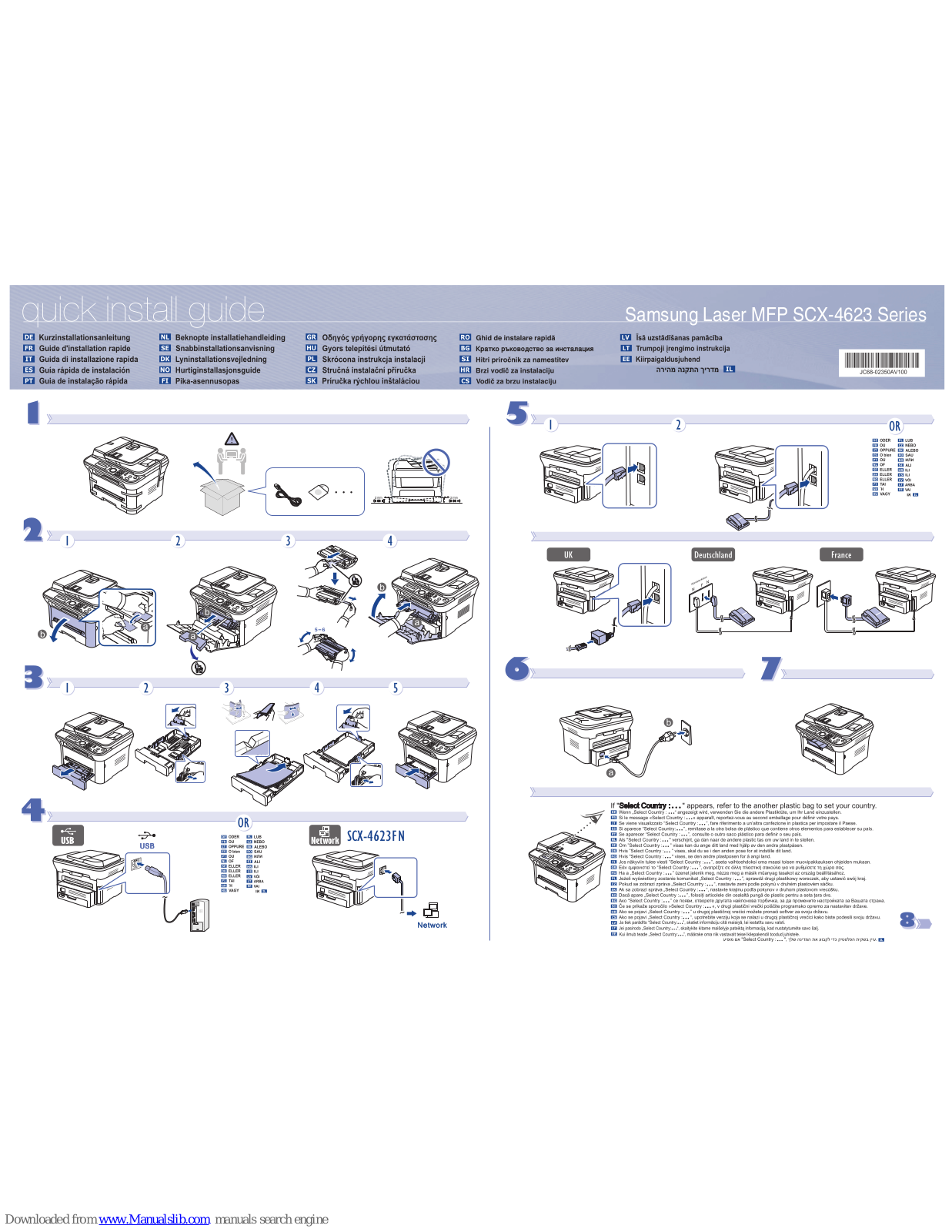 Samsung Laser MFP SCX-4623 Series Quick Install Manual