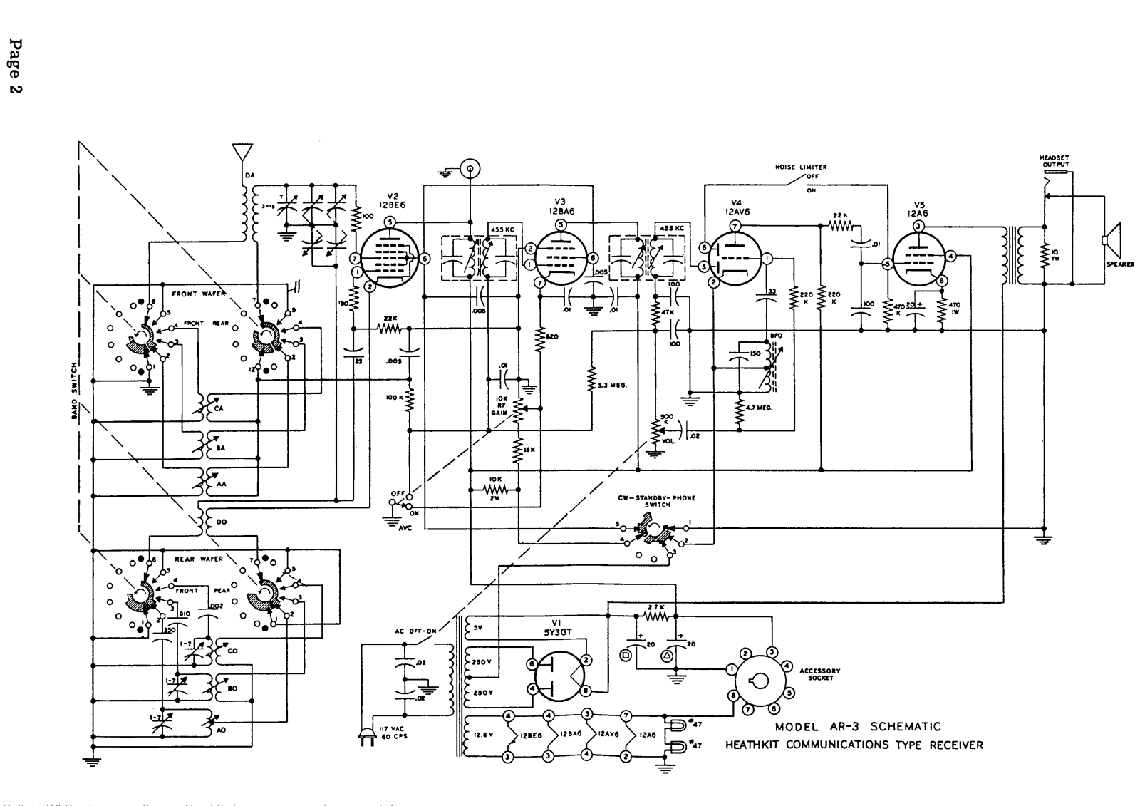 Heath Company AR-3 Schematic