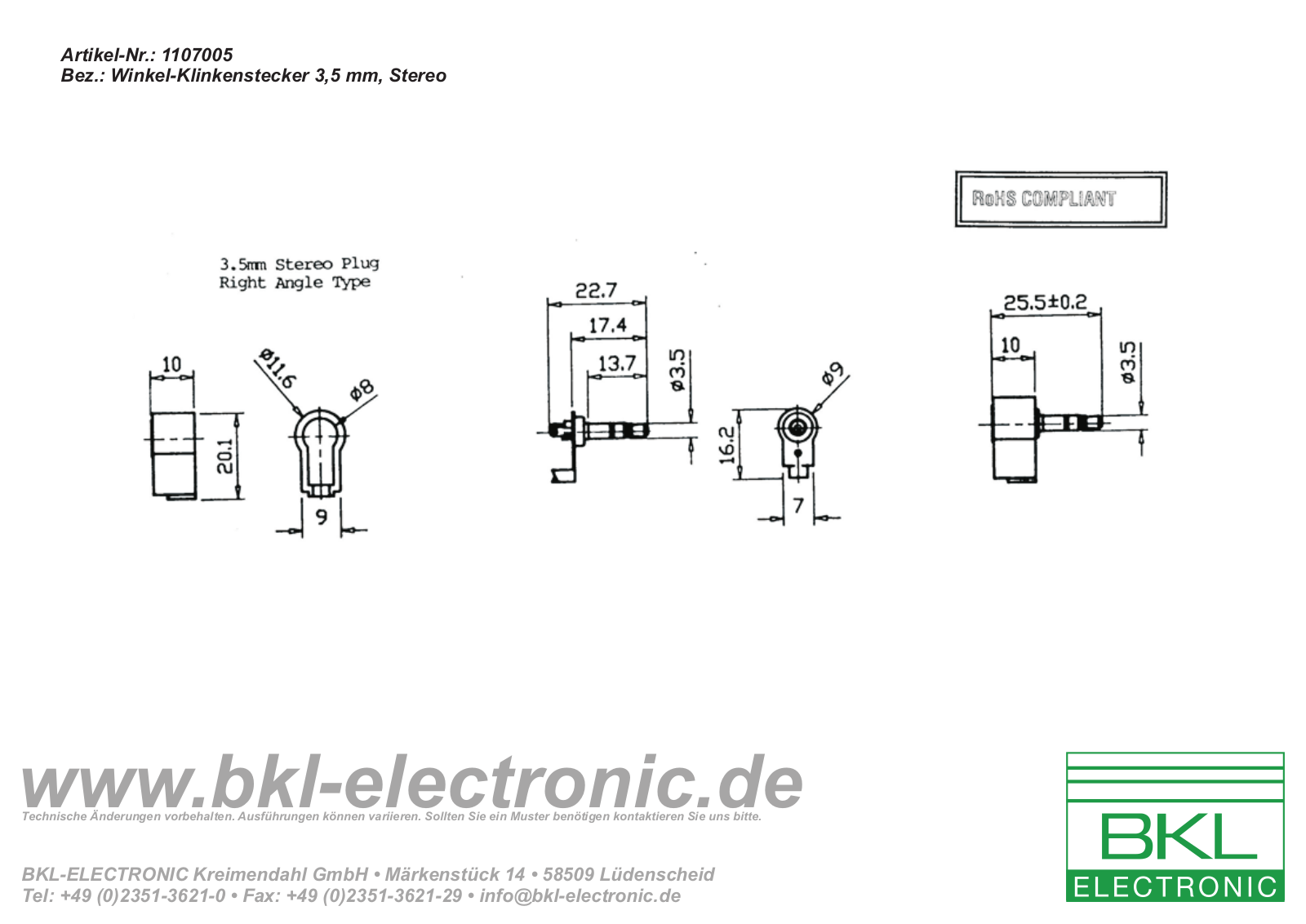 BKL BKL 1107005 Datasheet - ManualMachine.com