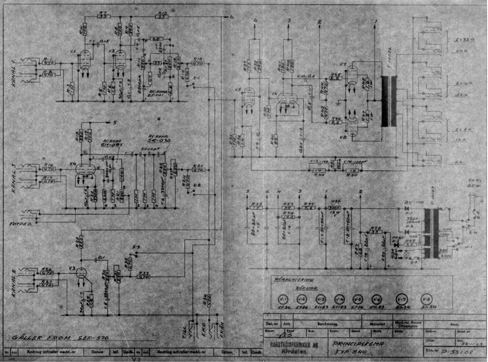 Hagstrom 840 schematic