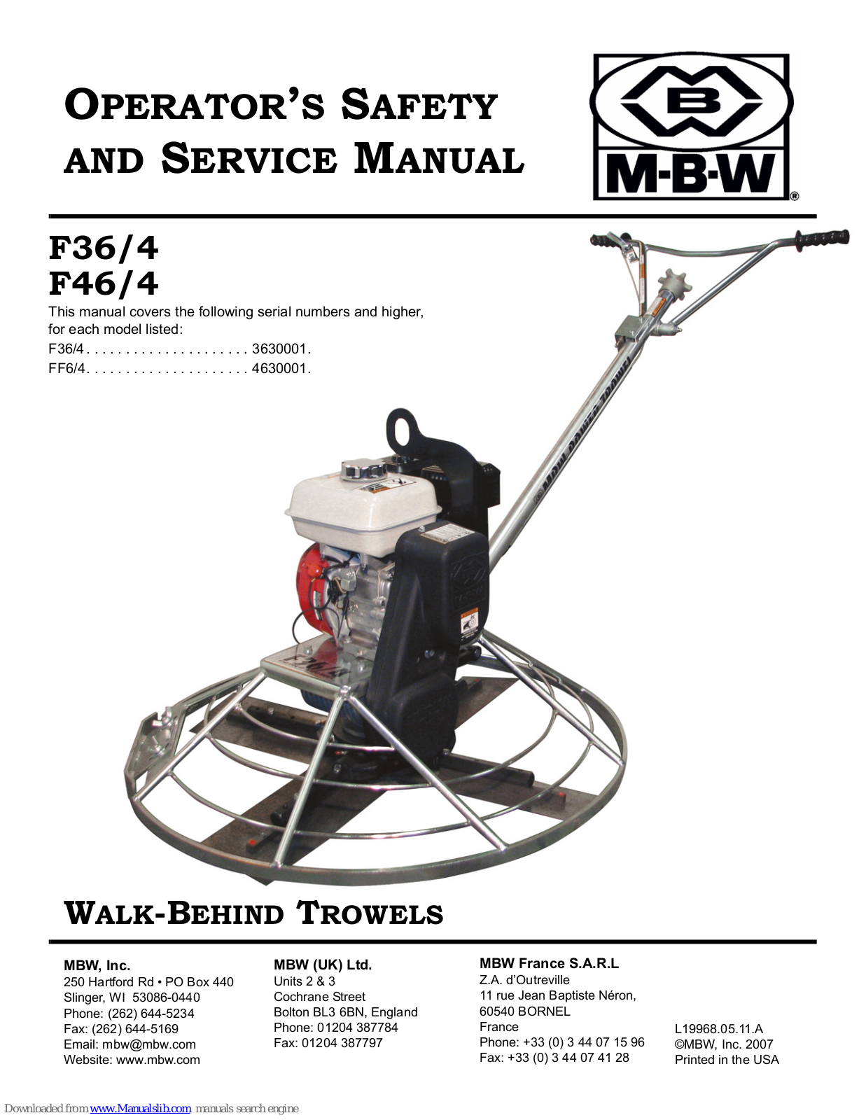 MBW F36/4 Service Manual