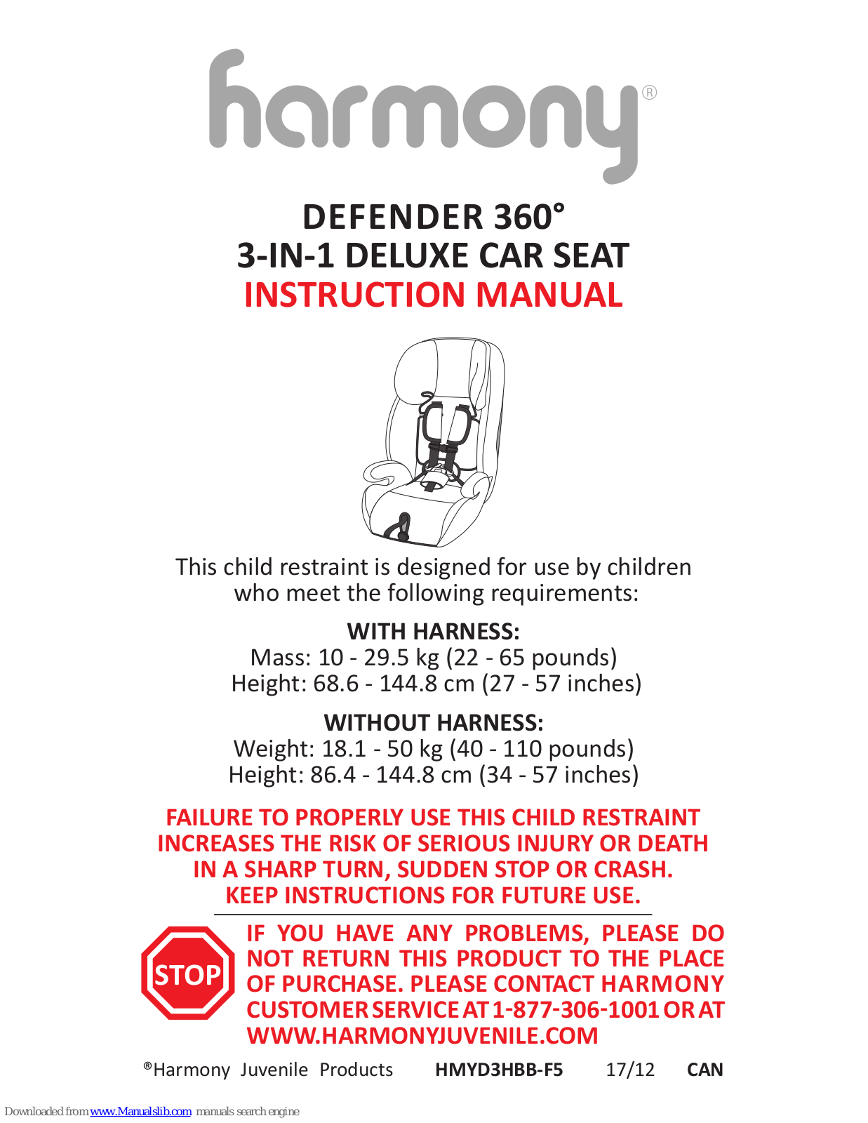 Harmony DEFENDER 360 3-IN-1, Optyma Instruction Manual