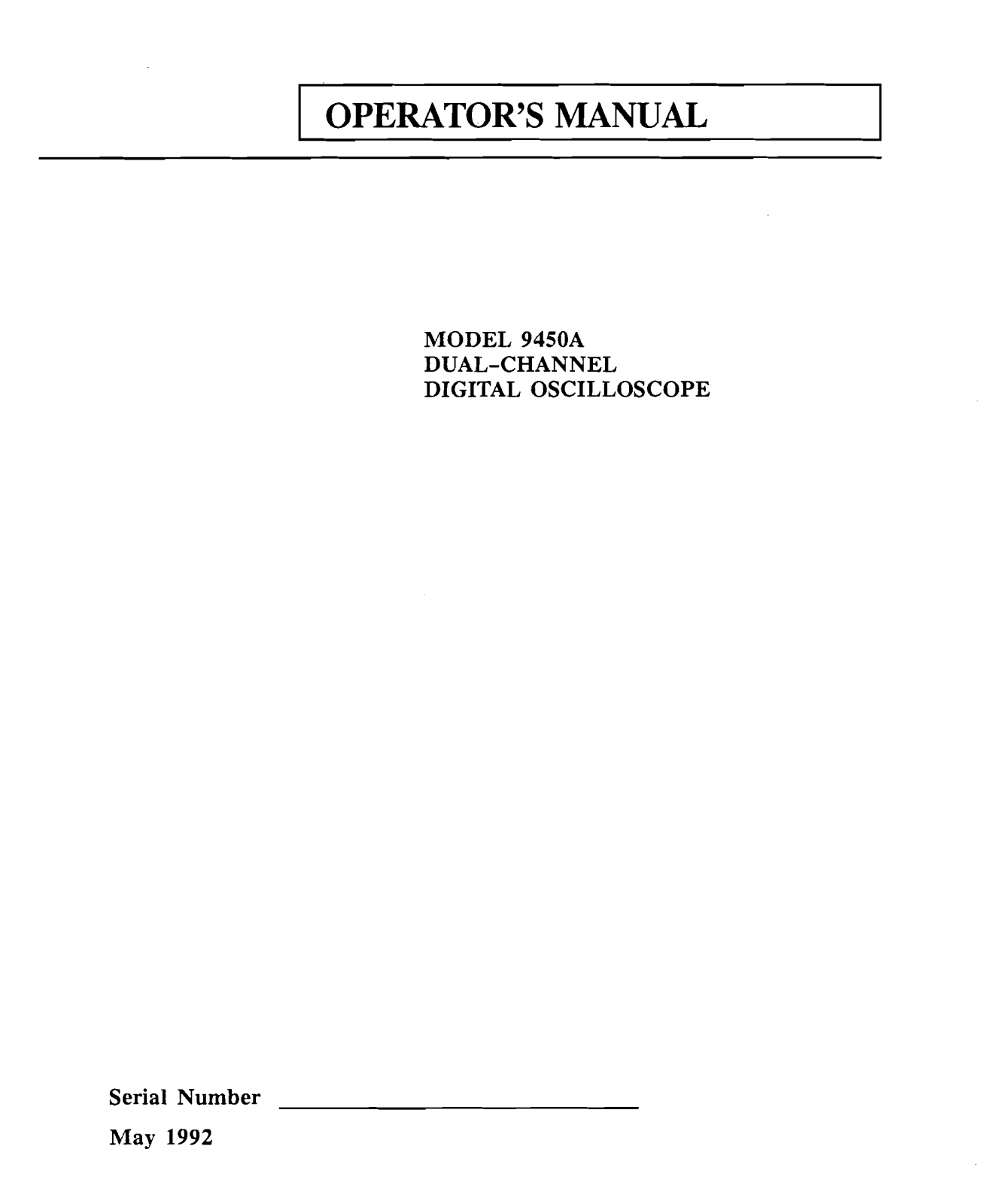 LeCroy 9450A User Manual - ManualMachine.com