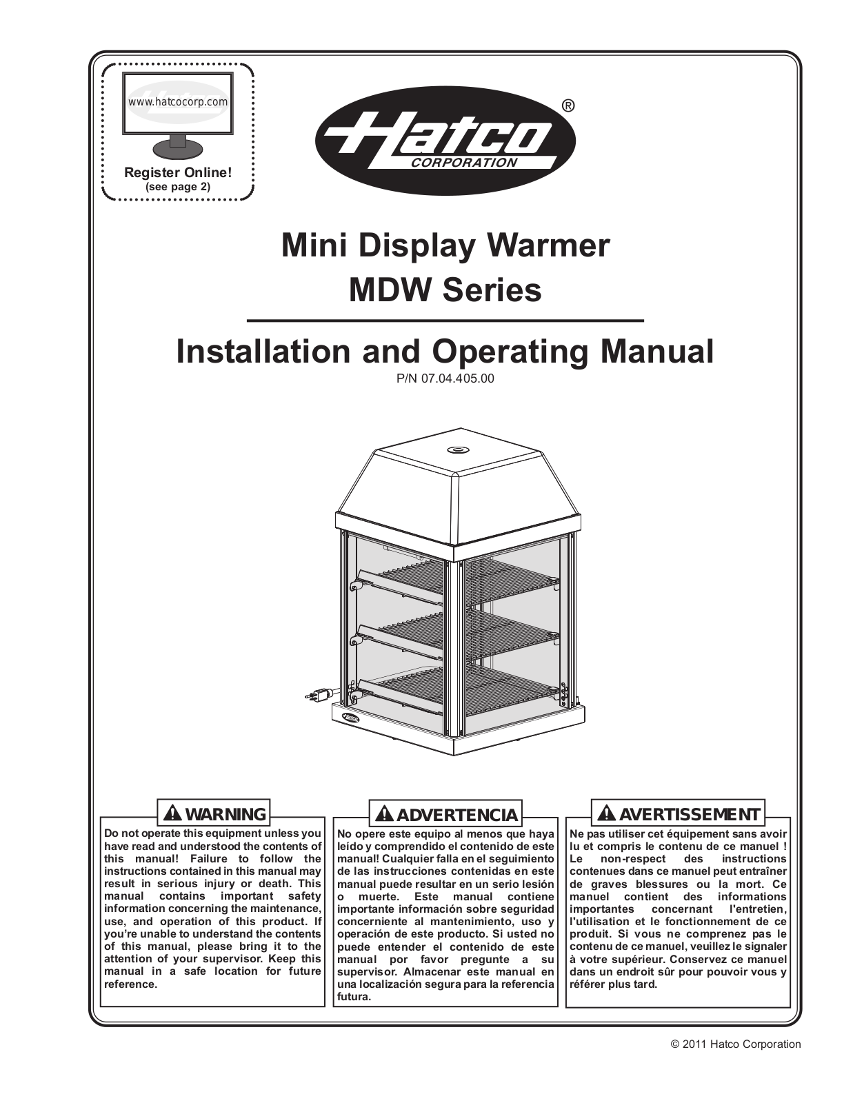 Hatco MDX-1X Installation Manual