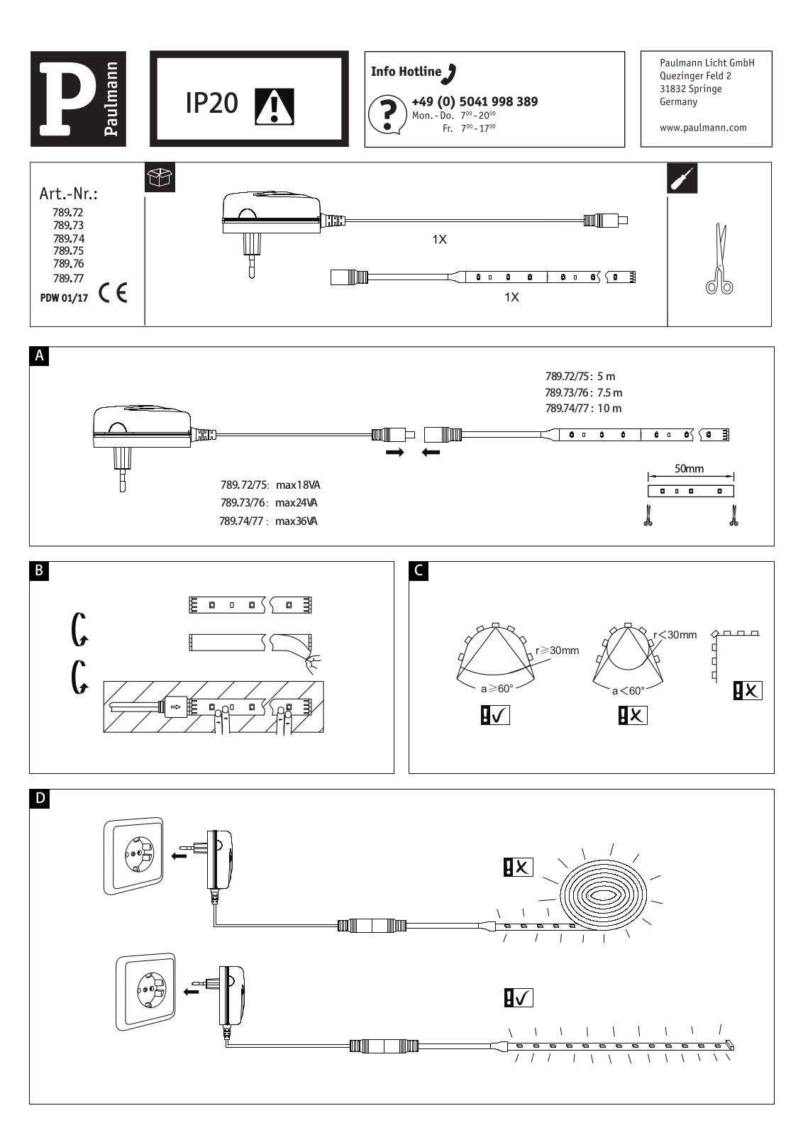 Paulmann 78972, 78973, 78974, 78975, 78976 Safety instructions - ManualMachine.com