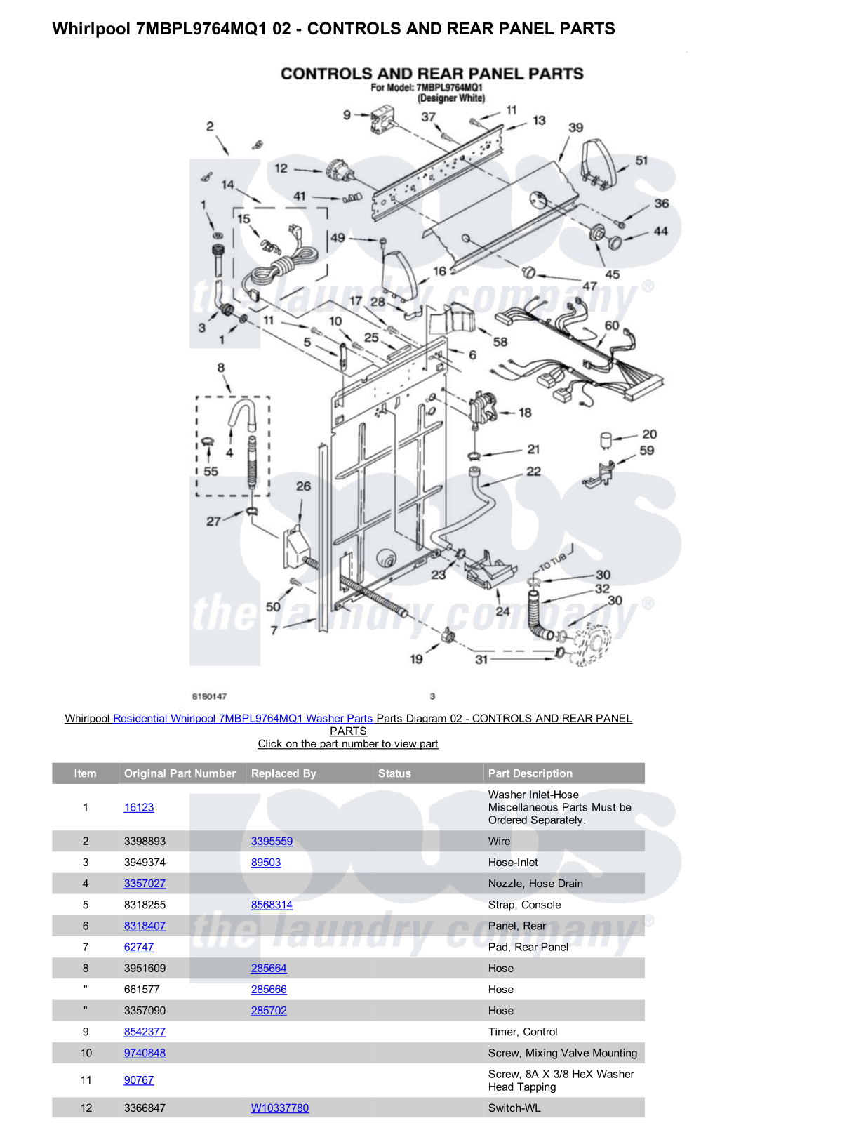 Whirlpool 7MBPL9764MQ1 Parts Diagram