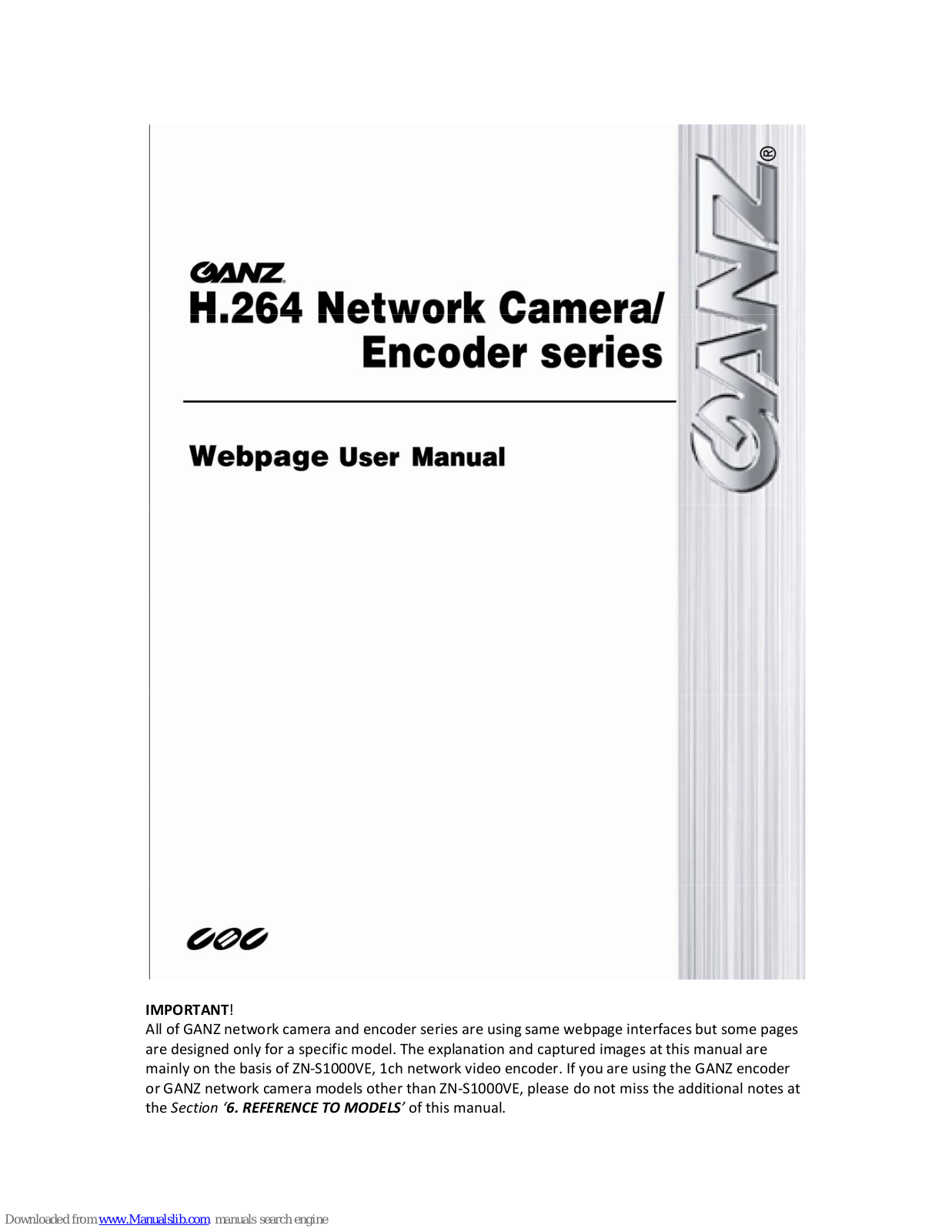 Ganz H.264 Network Encoder Series User Manual