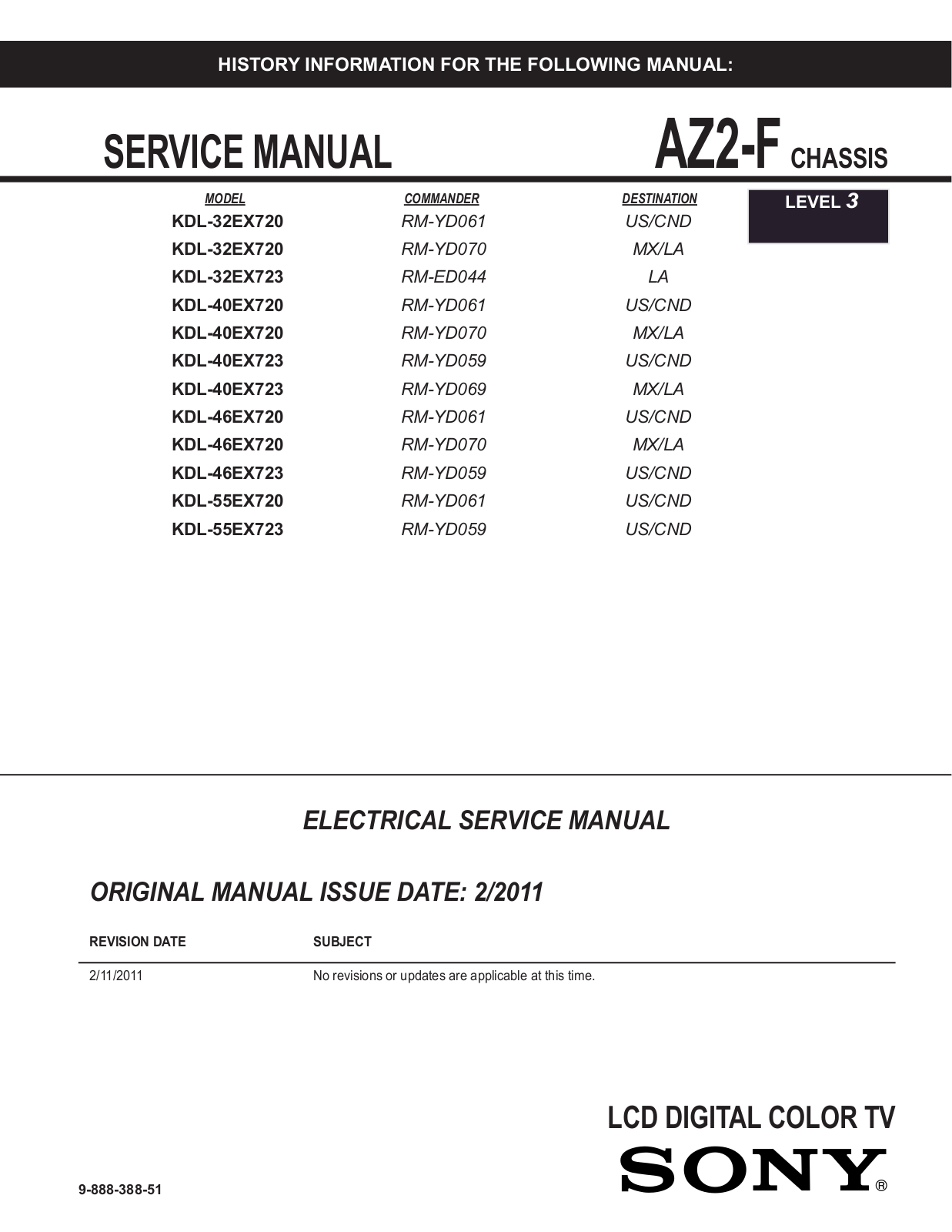 Sony KDL-55EX723 Schematic