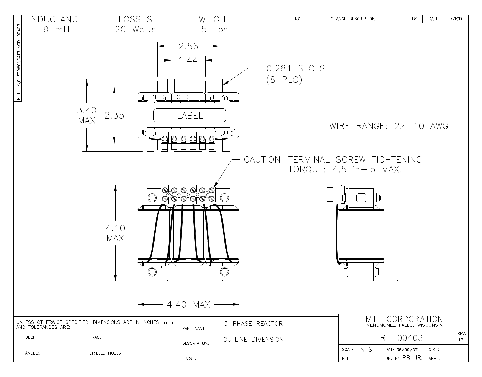 MTE RL-00403 CAD Drawings