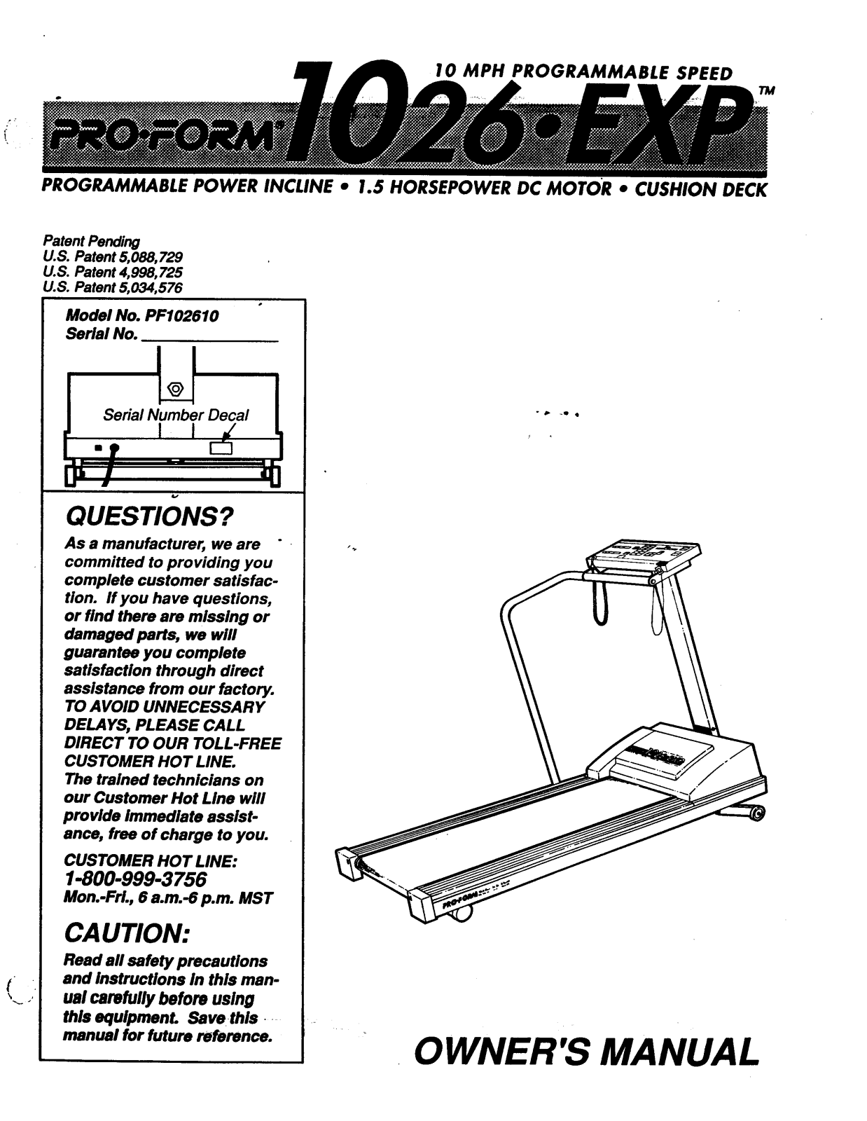 ProForm PF102610 User Manual