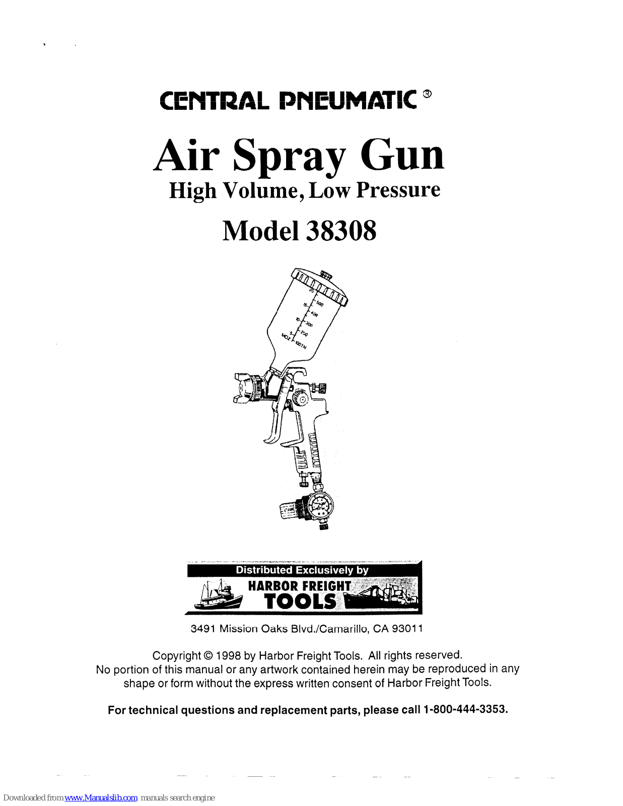 Central Pneumatic 38308 Instruction Manual