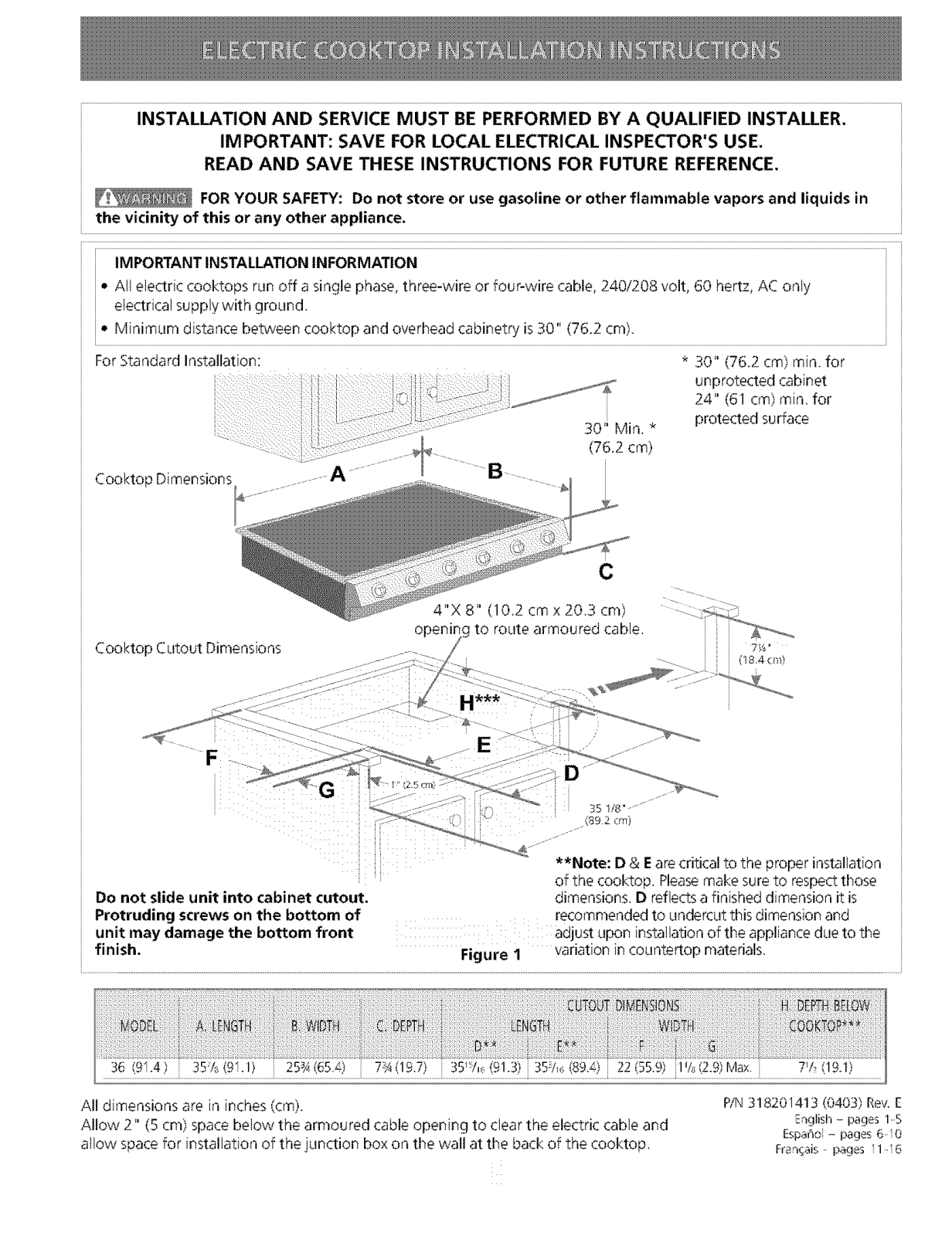 Electrolux E36EC75DSS1 Installation Guide - ManualMachine.com