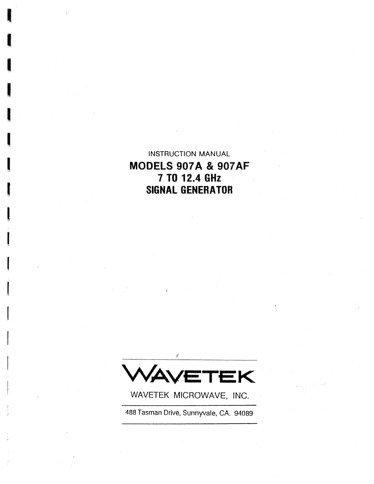 Wavetek 907AF, 907A User Manual