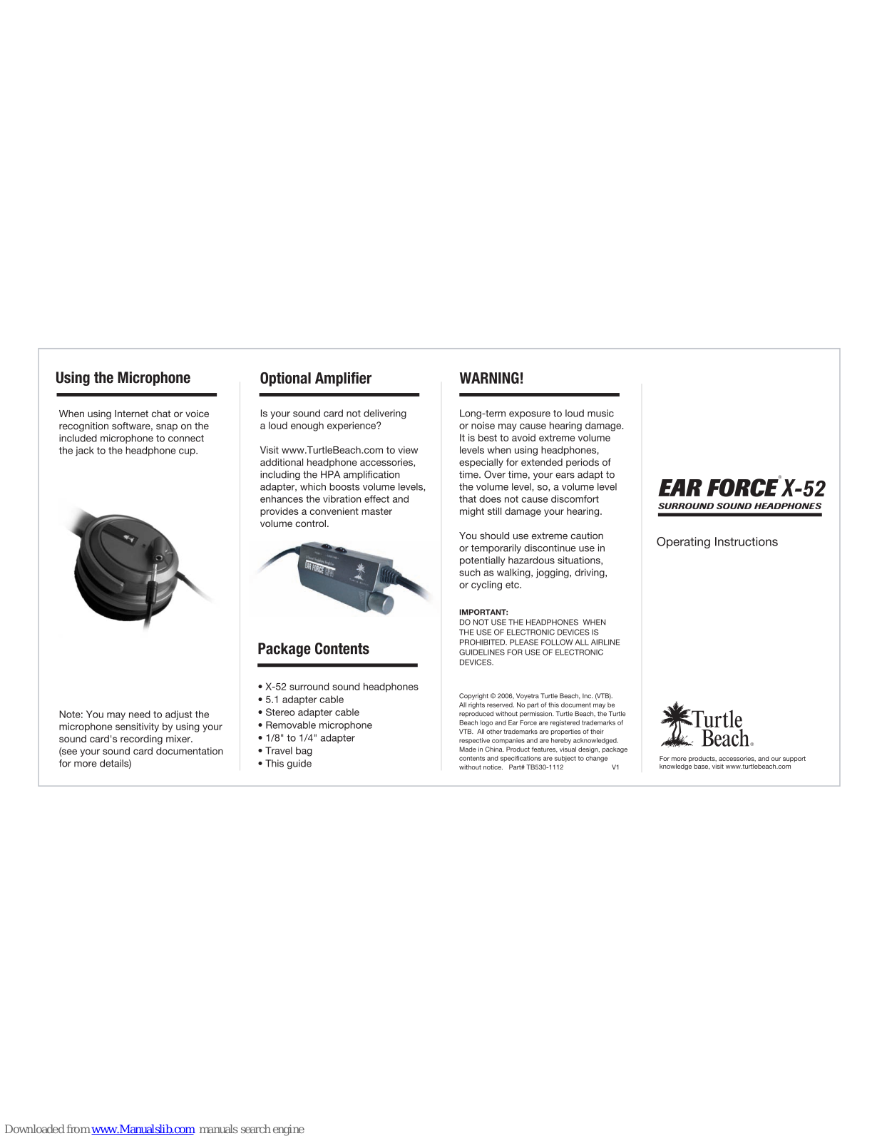 Turtle Beach Ear Force X-52 User Manual