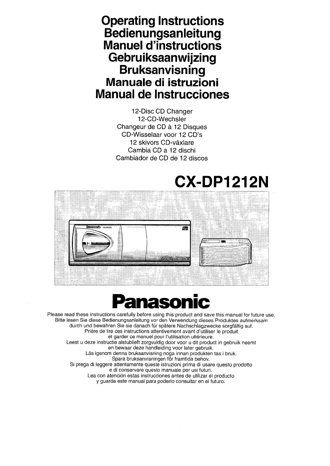 Panasonic CX-DP1212 User Manual