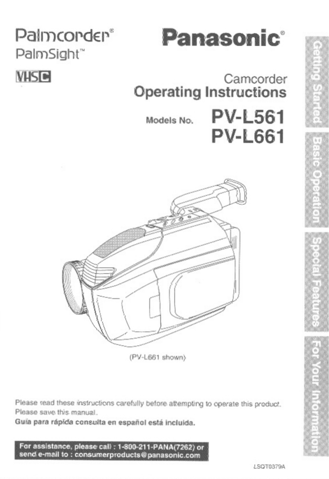 Panasonic PV-L561 User Manual