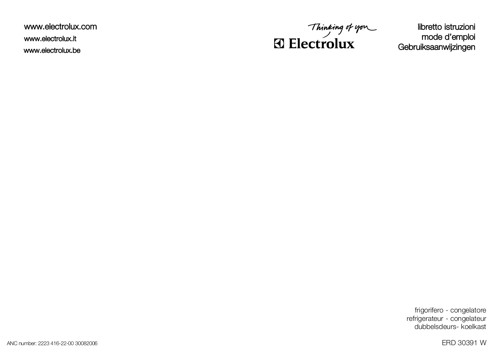 electrolux ERD30391W User Manual