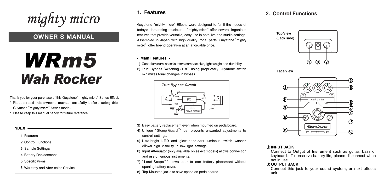 Guyatone WRm5 Wah Rocker Owner`s Manual