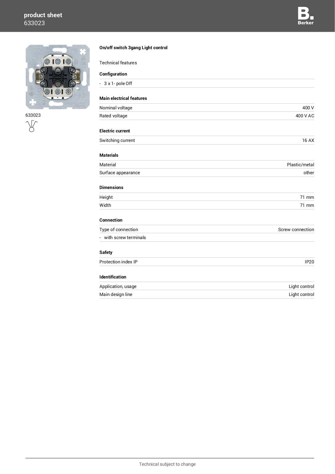 Berker 633023 User Manual - ManualMachine.com