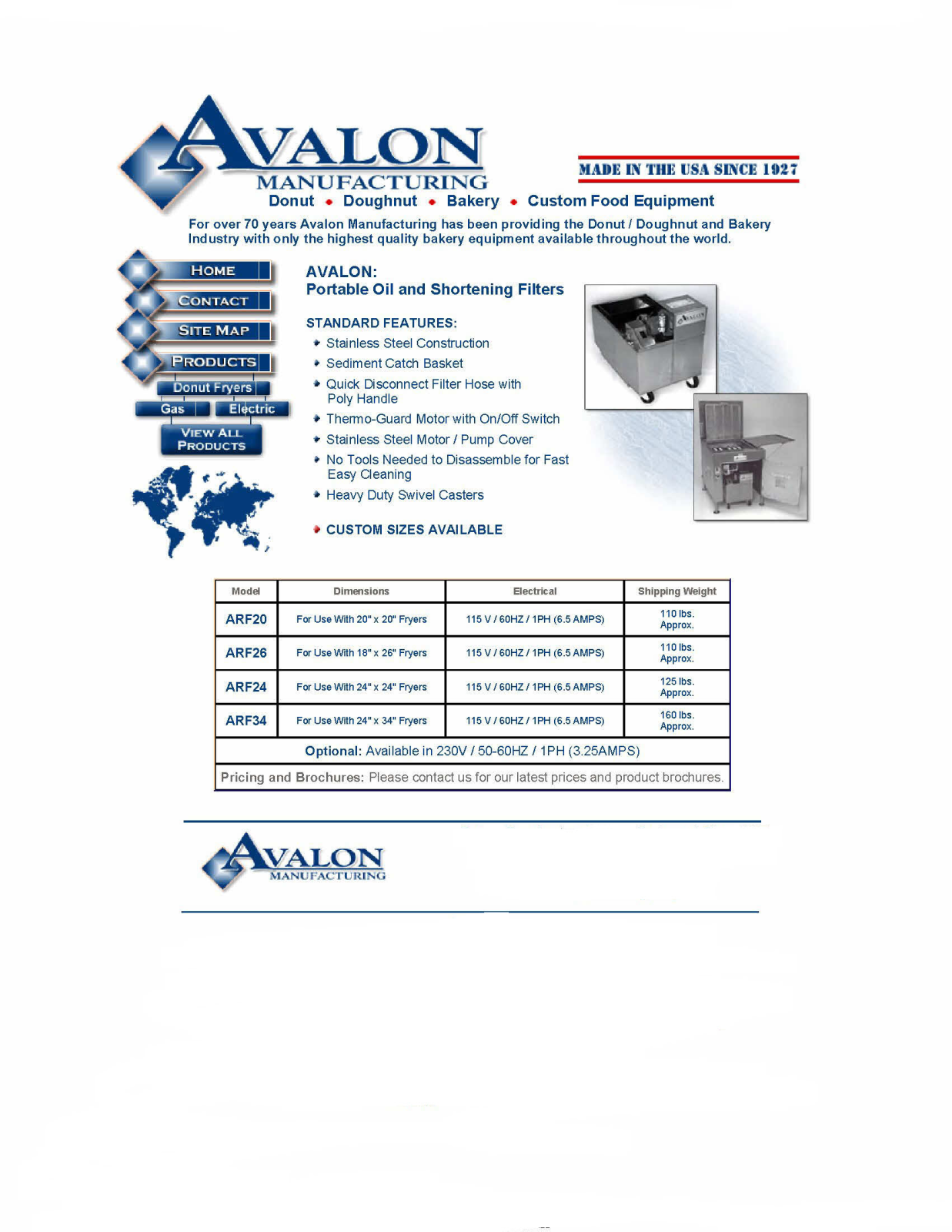 Avalon ARF20 User Manual