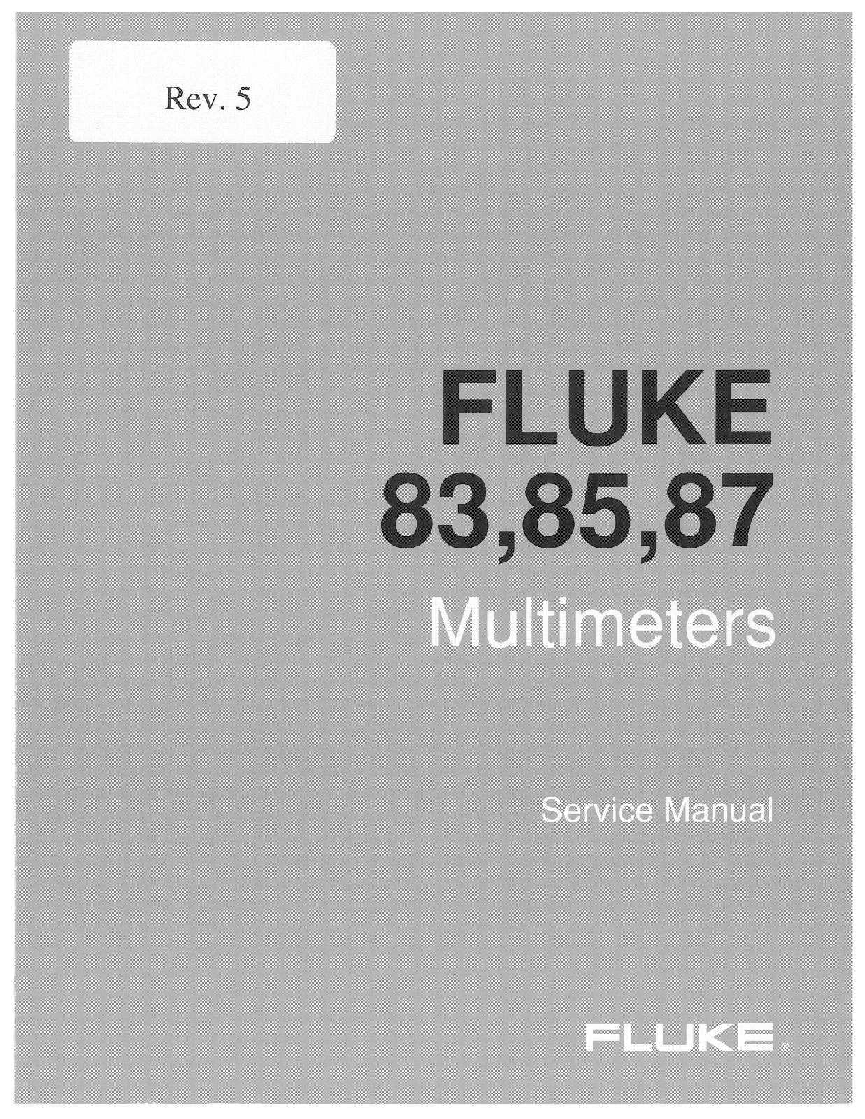 Fluke 87, 85, 83 Service Manual