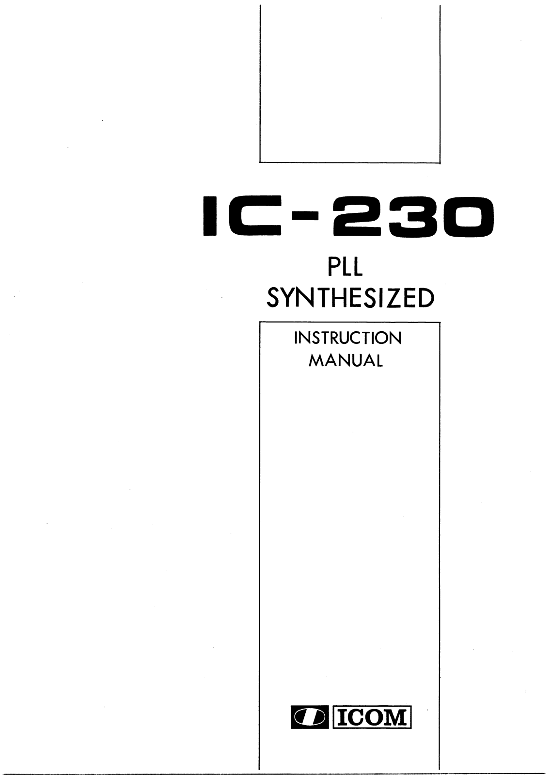 Icom IC-230 User Manual