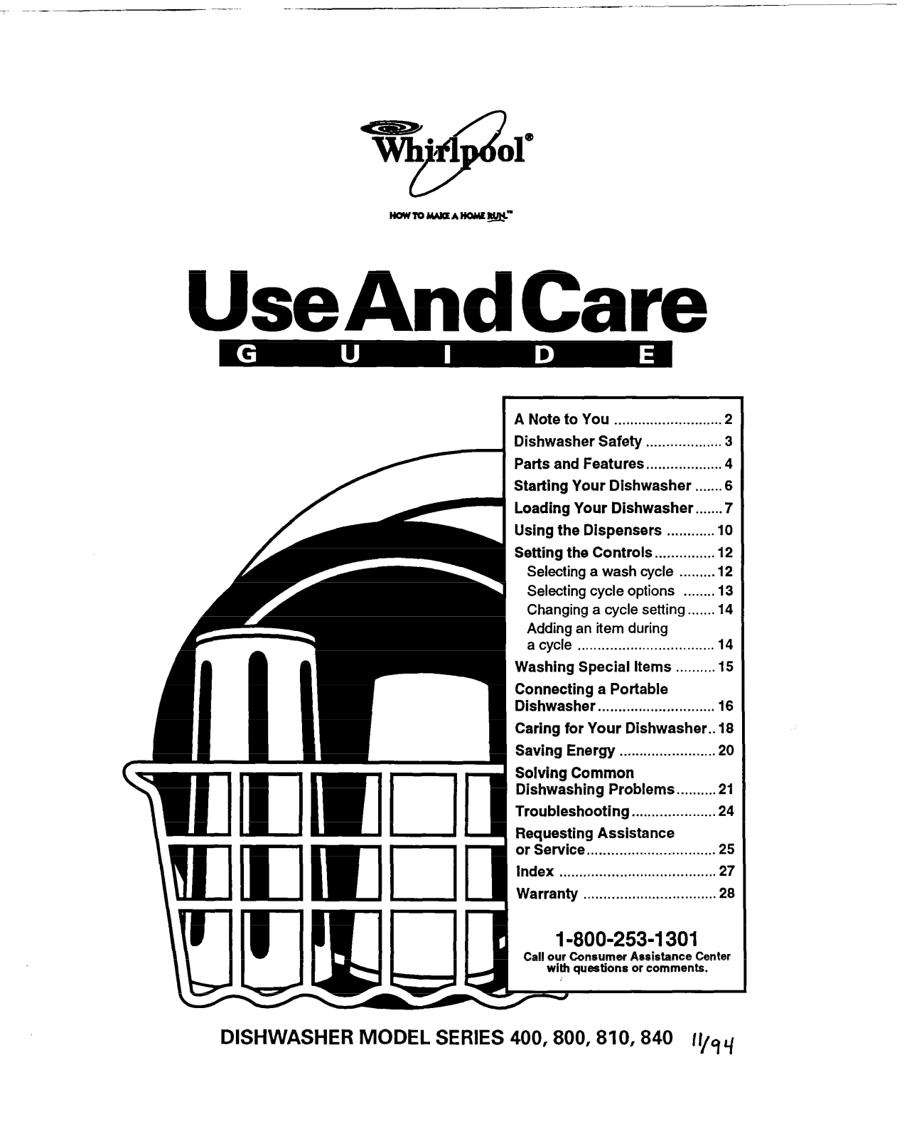 Whirlpool 400 SERIES, 800 SERIES, 810 SERIES, 840 SERIES Owner's Manual