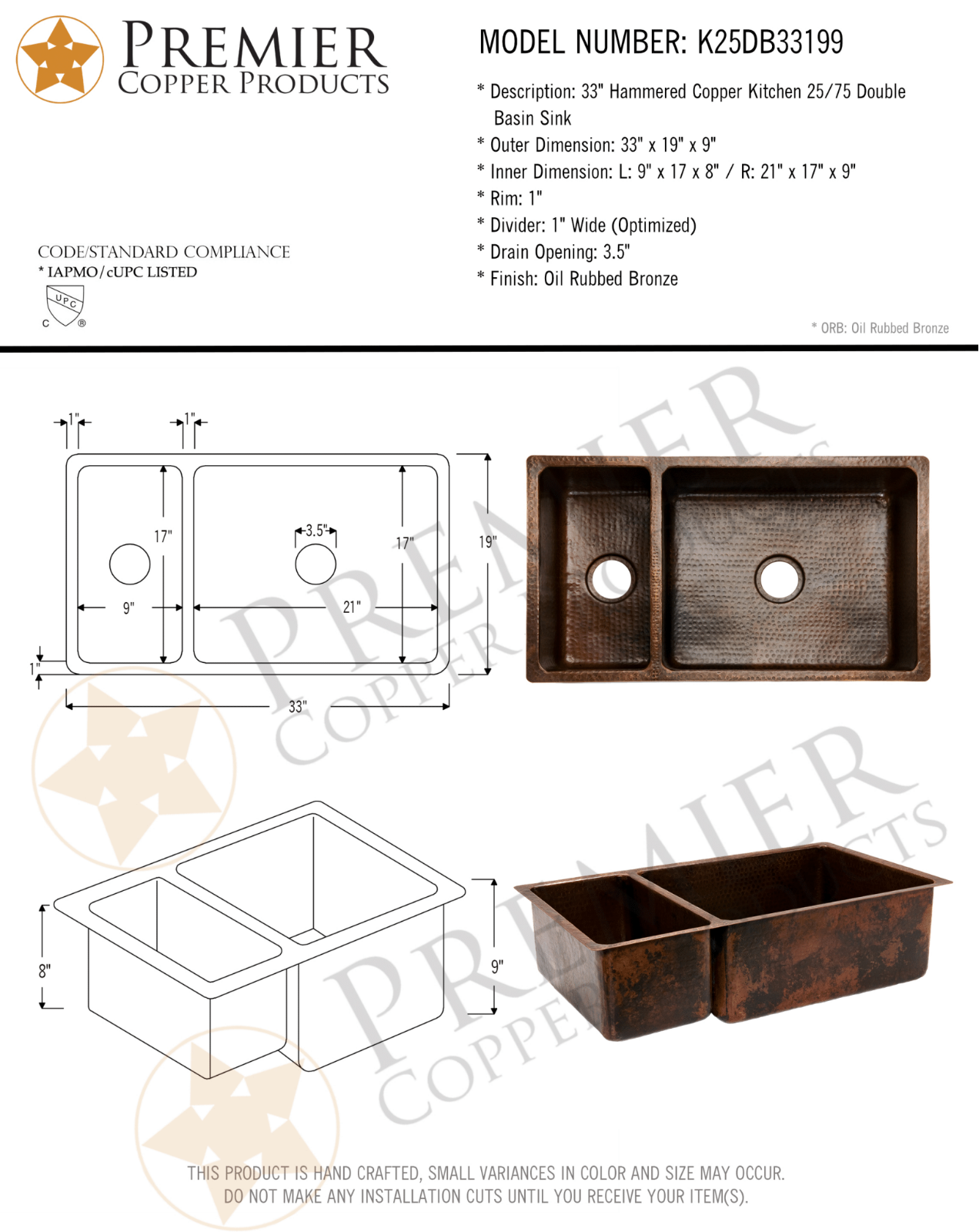 Premier Copper Products IER1065 Specifications - ManualMachine.com
