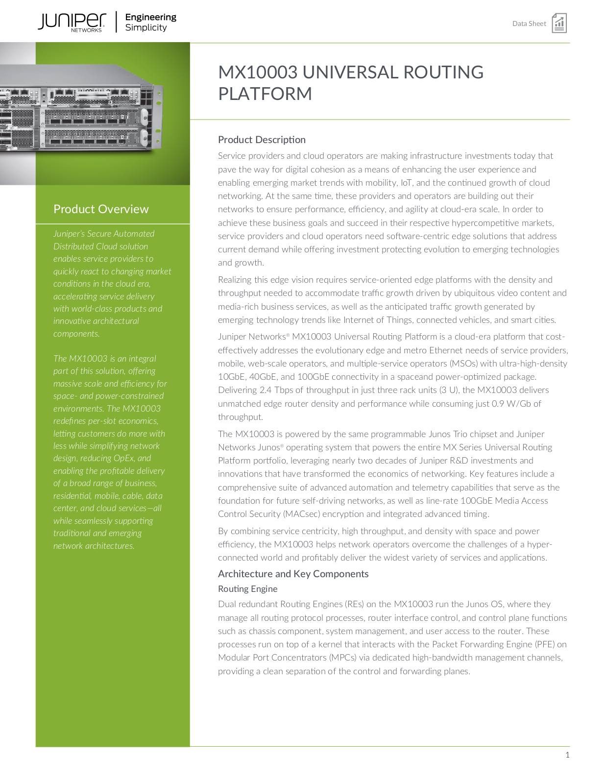 Juniper MX10003 SPECIFICATIONS