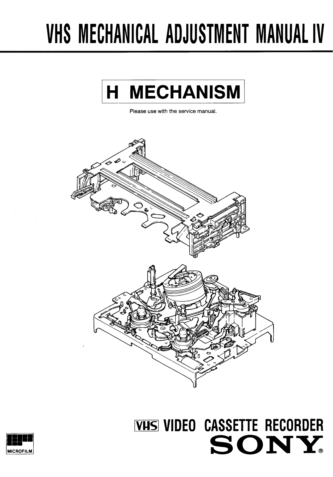 SONY H mechanism Service Manual