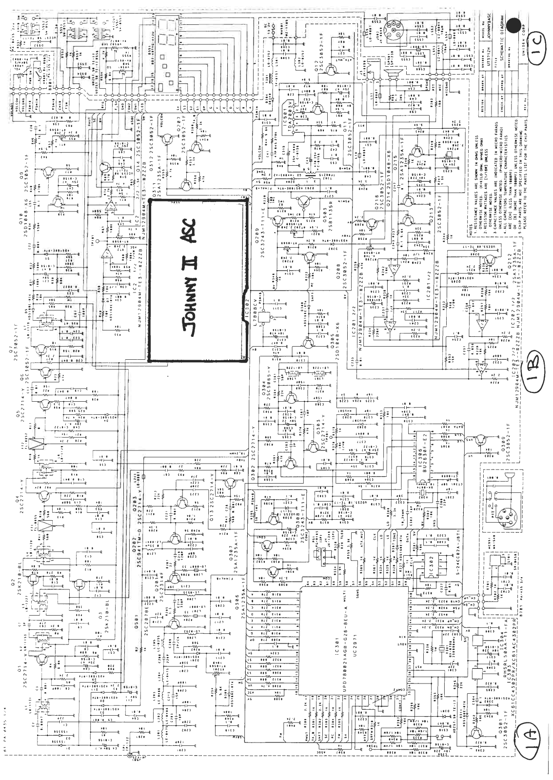 President Johnny II, Johnny Service Manual