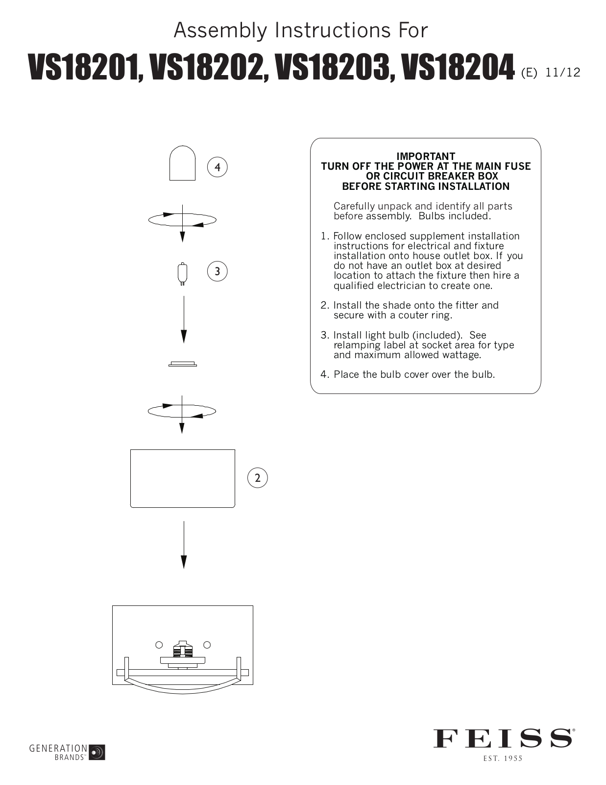 Feiss VS18204 User Manual