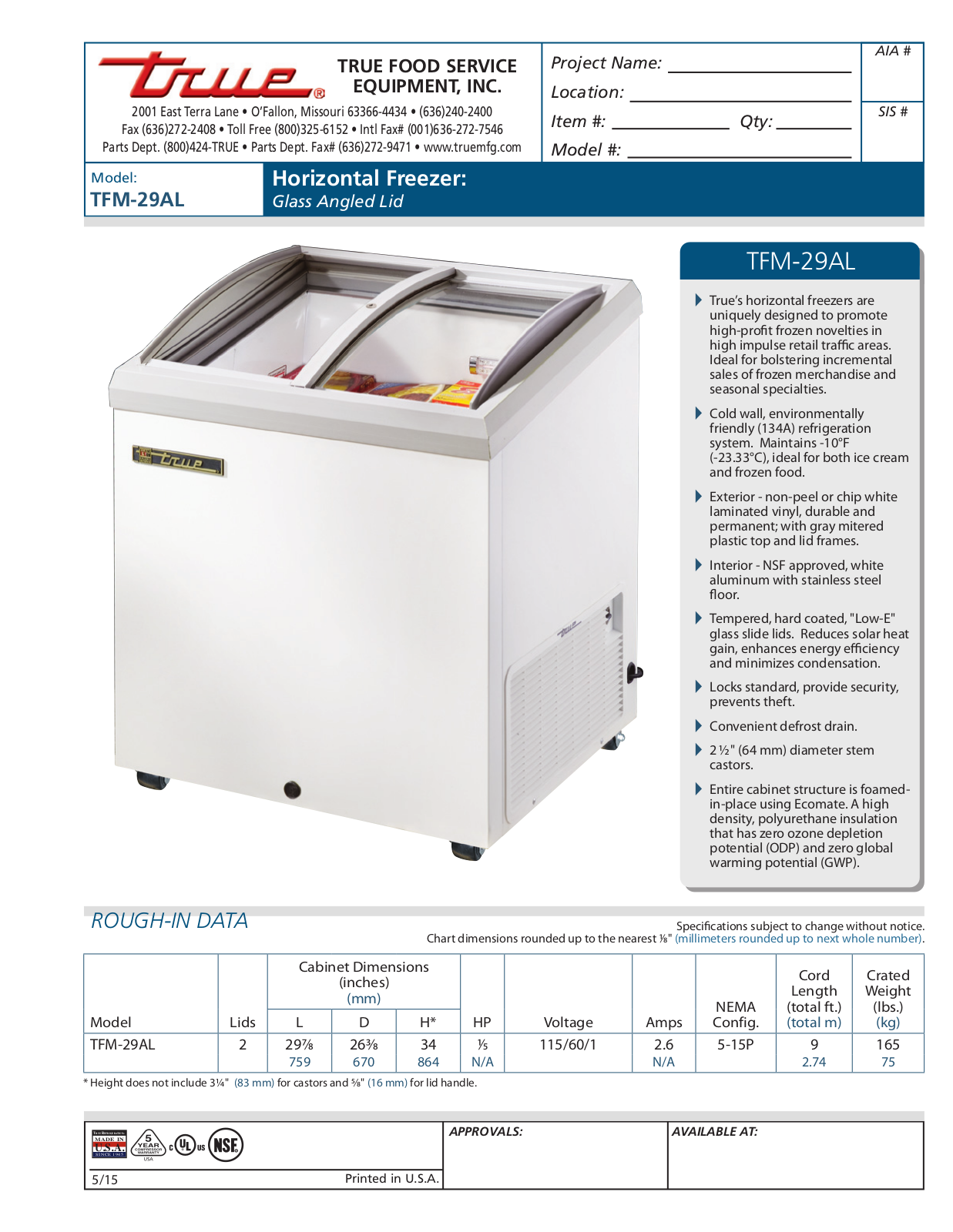 True TFM-29AL User Manual