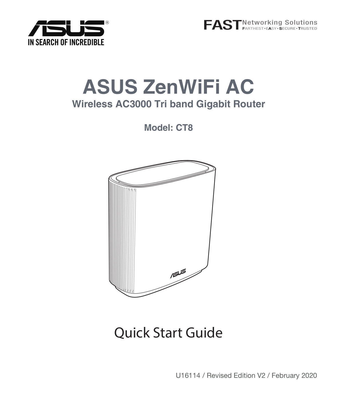 Asus ZenWifi AC CT8 Zwart Uitbreiding, ZenWifi AC CT8 Wit Duo Pack, ZenWifi AC CT8 Wit Uitbreiding User manual