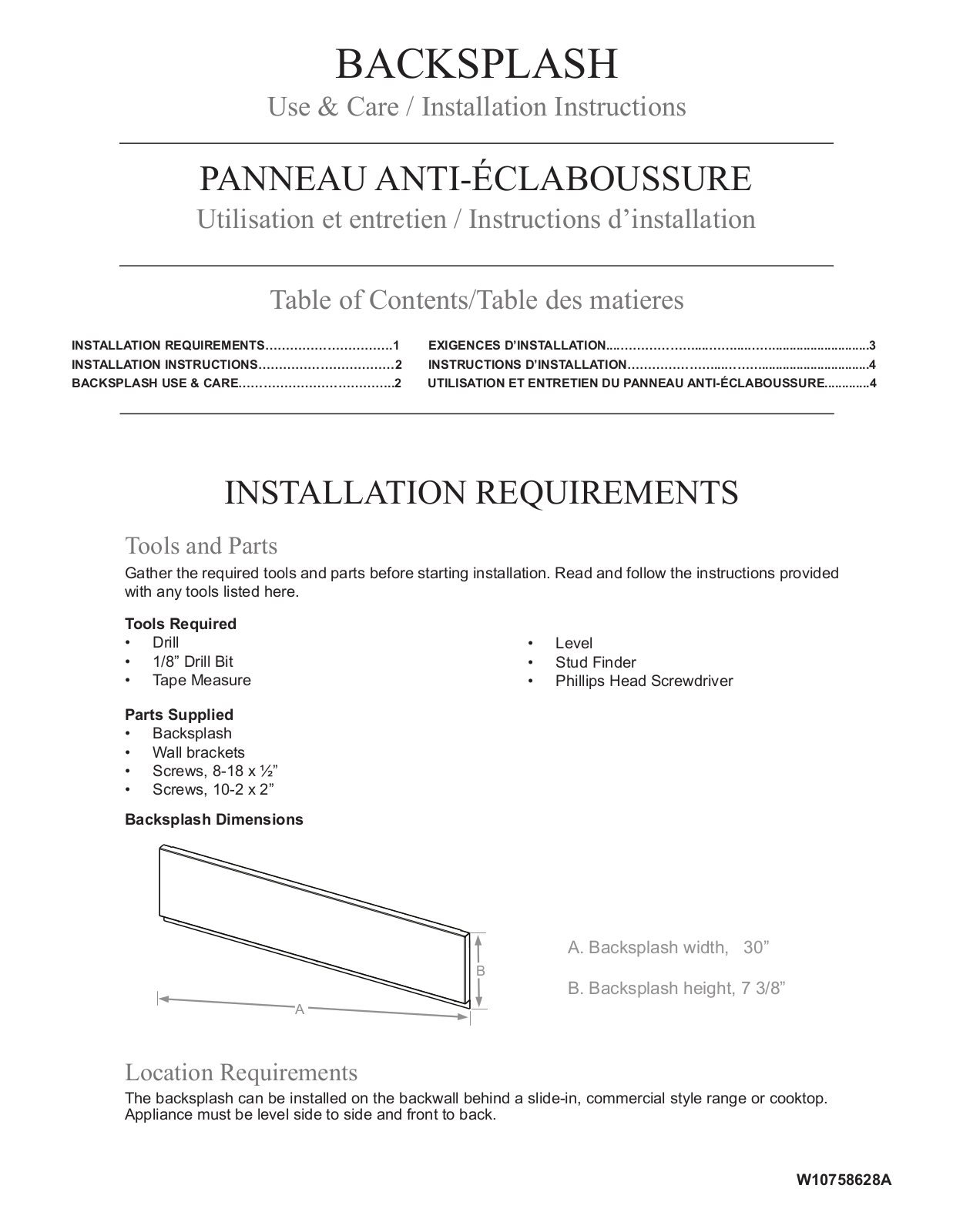 Whirlpool W10655450 Installation Instructions