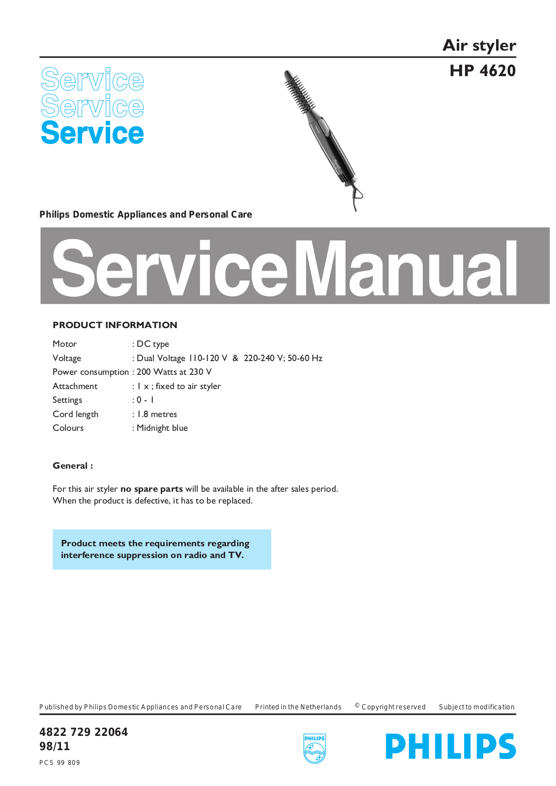 Philips HP 4620 Service Manual