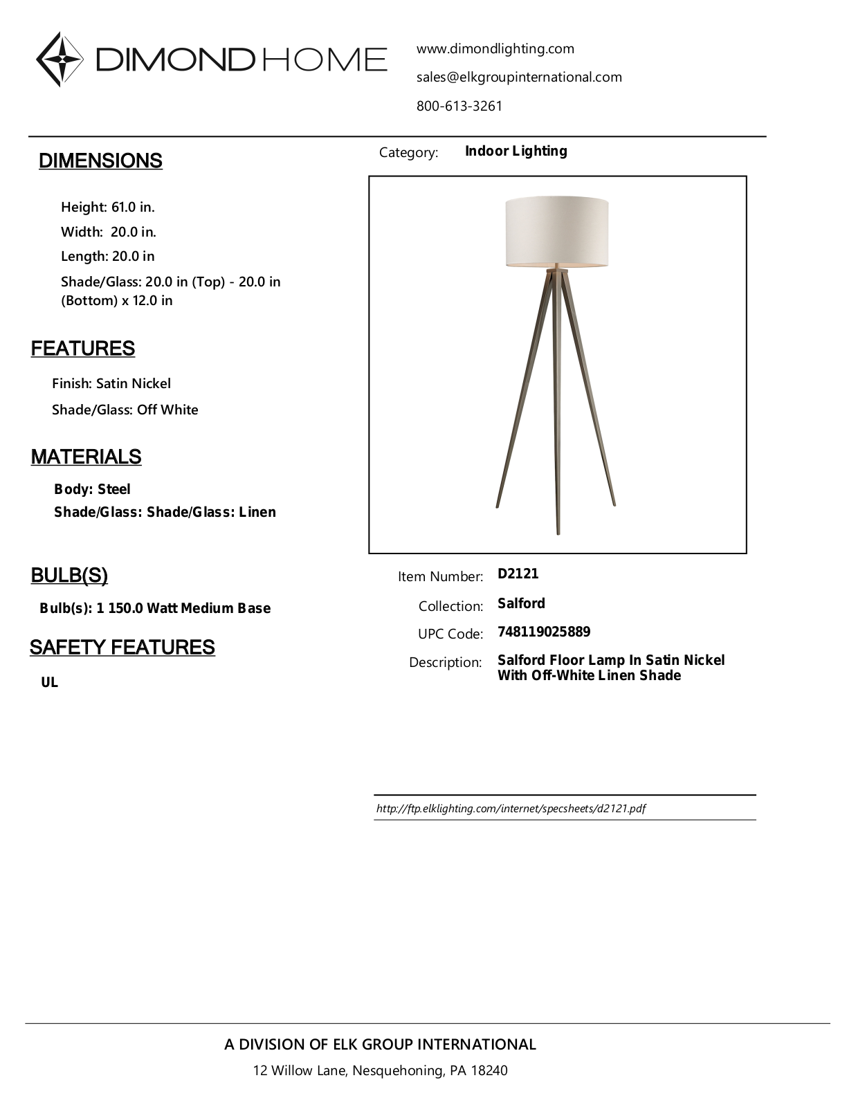 ELK Home D2121 User Manual