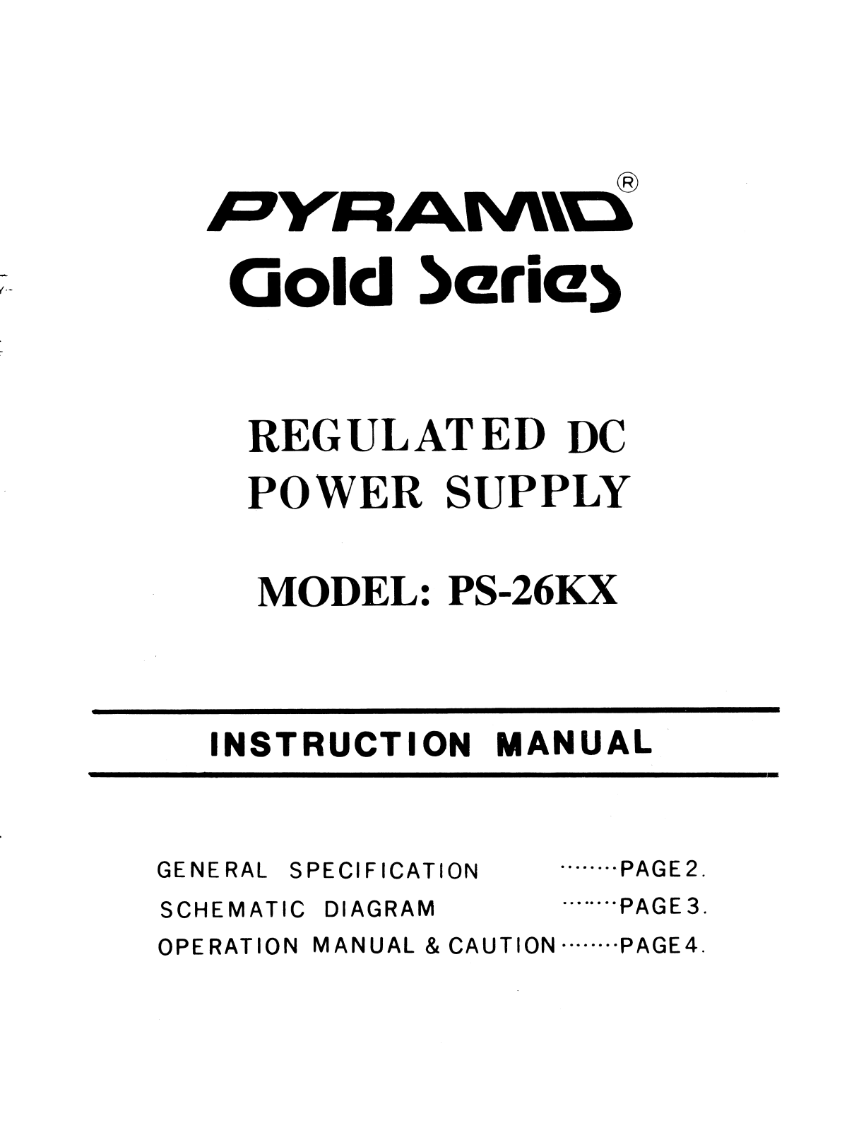 Pyramid Technologies PS-26KX User Manual